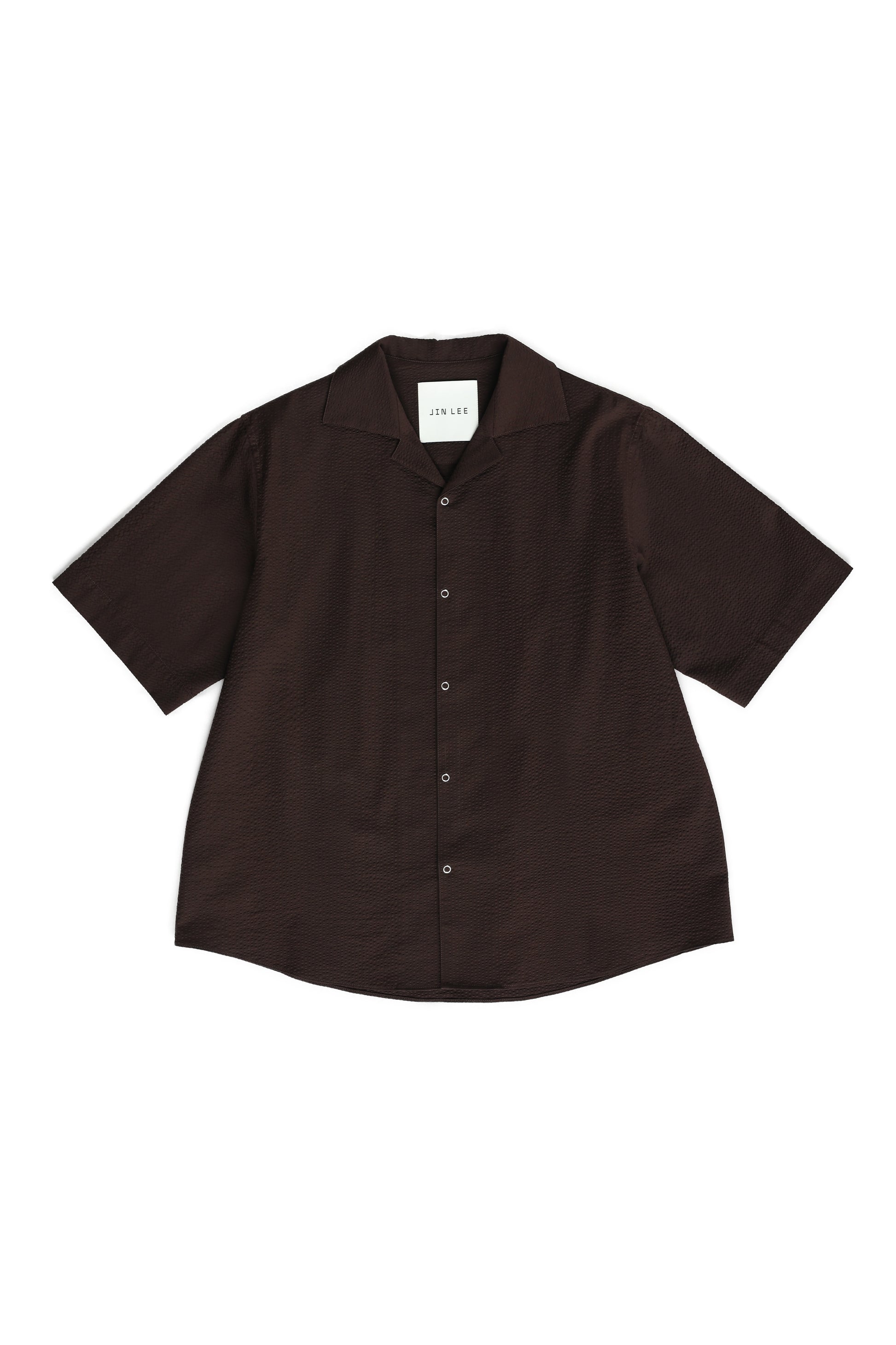Seersucker Shirts Brown - JIN LEE - now available in London at YUGU.
