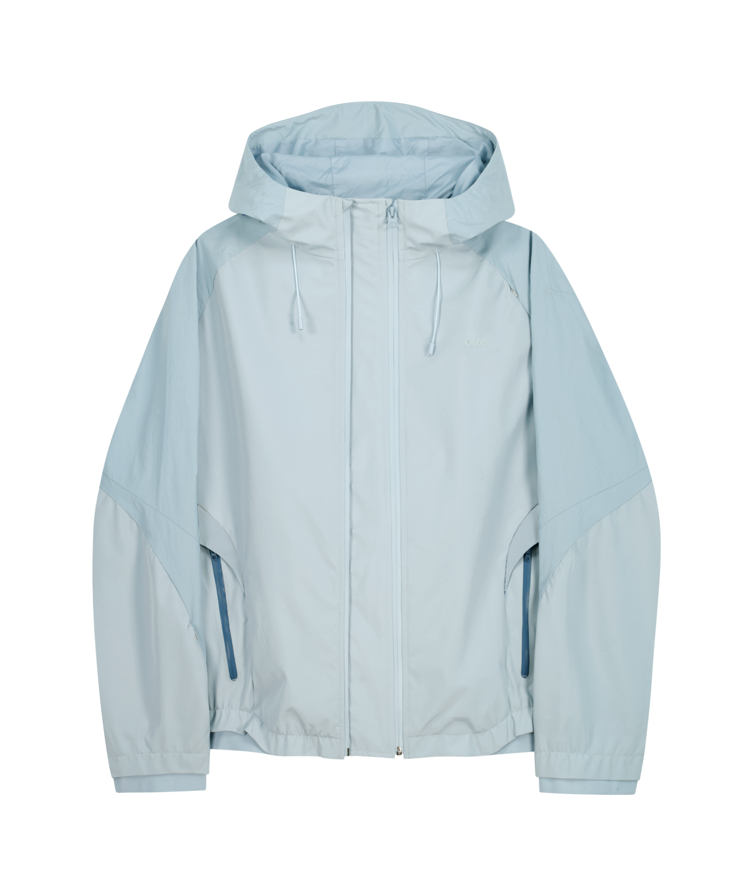Paneled Crop Shell Jacket Stone Blue - OJOS - now available in London at YUGU.