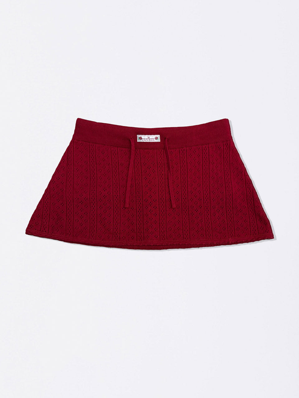 Eyelet Knit Skort Red - SCULPTOR - now available in London at YUGU.