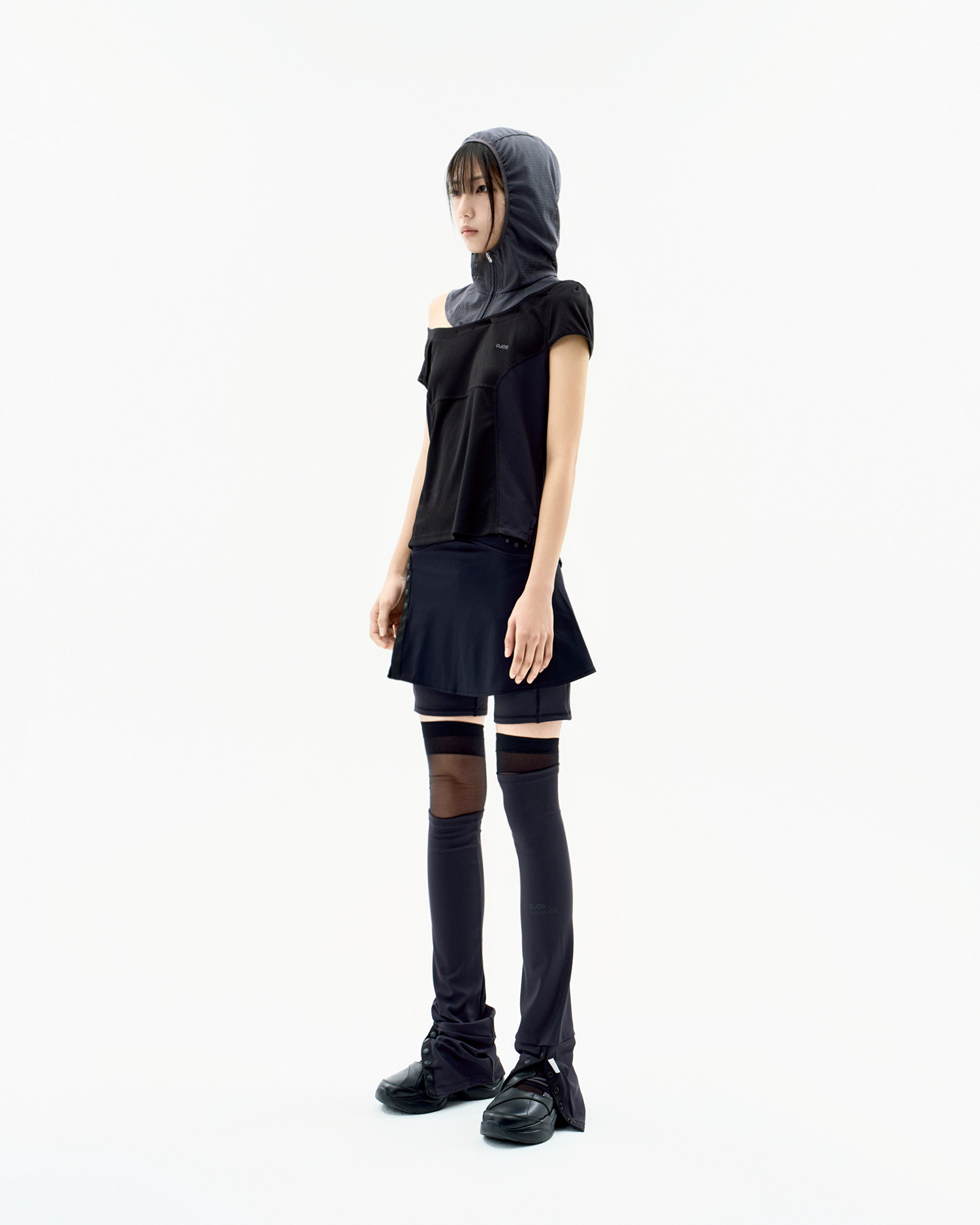 Button Slit Skirt Shorts Black – OJOS – London UK | YUGU