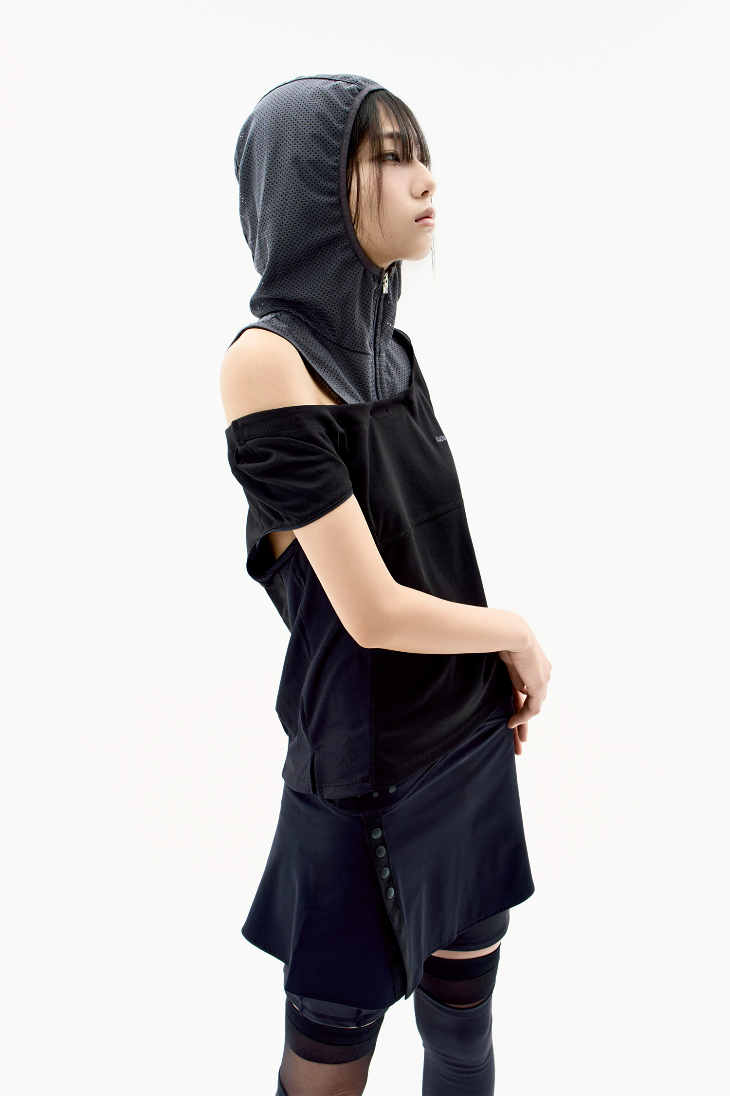 Button Slit Skirt Shorts Black – OJOS – London UK | YUGU