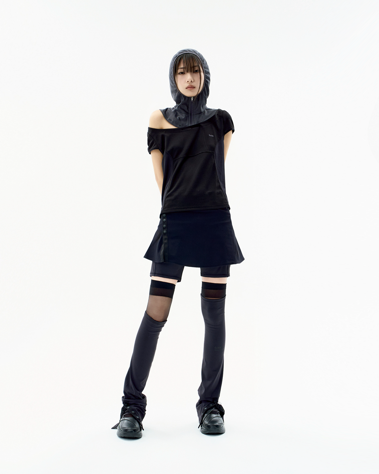 Button Slit Skirt Shorts Black – OJOS – London UK | YUGU