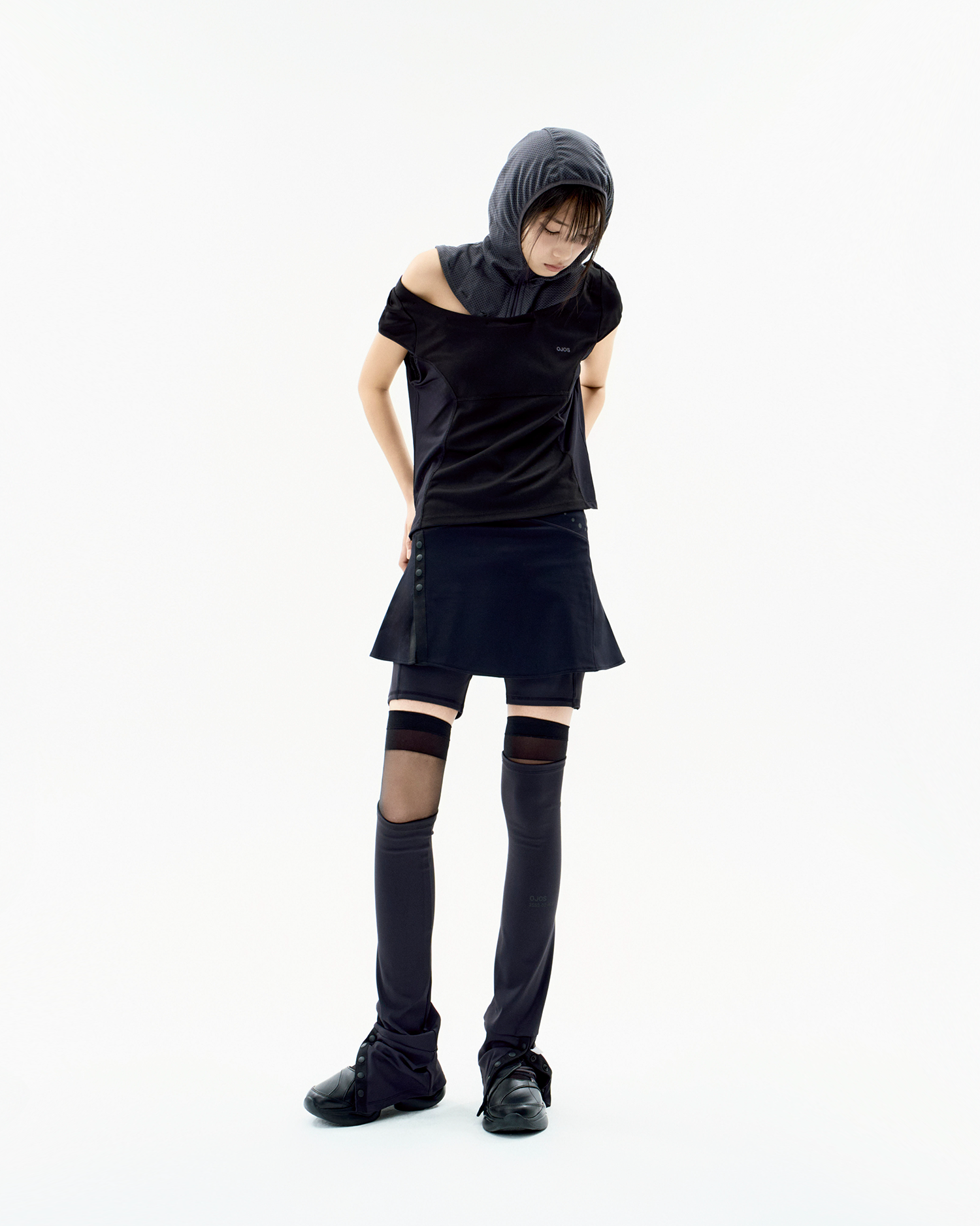Button Slit Skirt Shorts Black – OJOS – London UK | YUGU