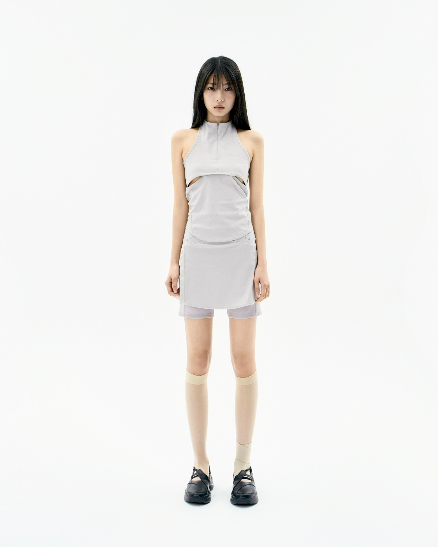 Button Slit Skirt Shorts Warm Grey – OJOS – London UK | YUGU