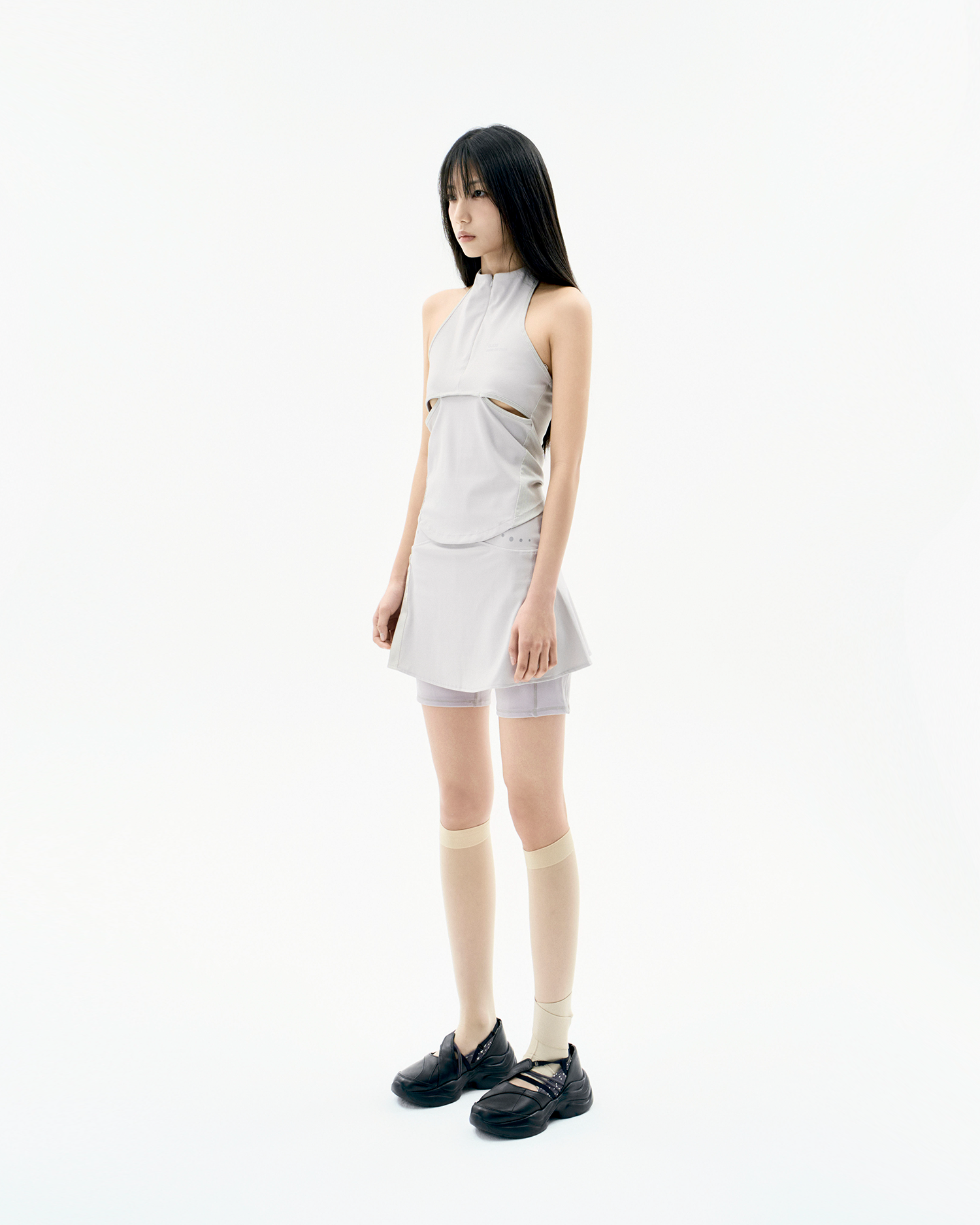 Button Slit Skirt Shorts Warm Grey – OJOS – London UK | YUGU