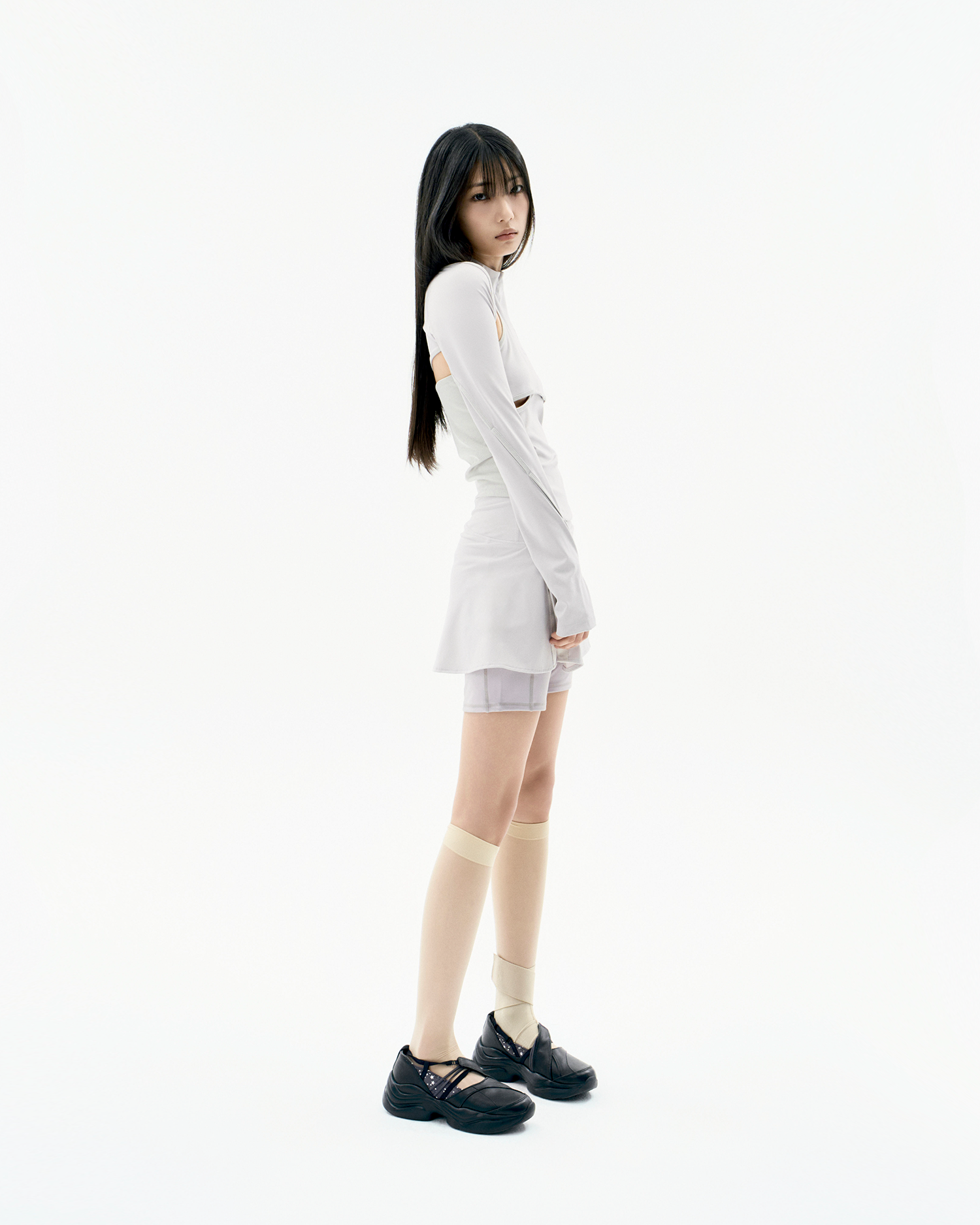 Button Slit Skirt Shorts Warm Grey – OJOS – London UK | YUGU