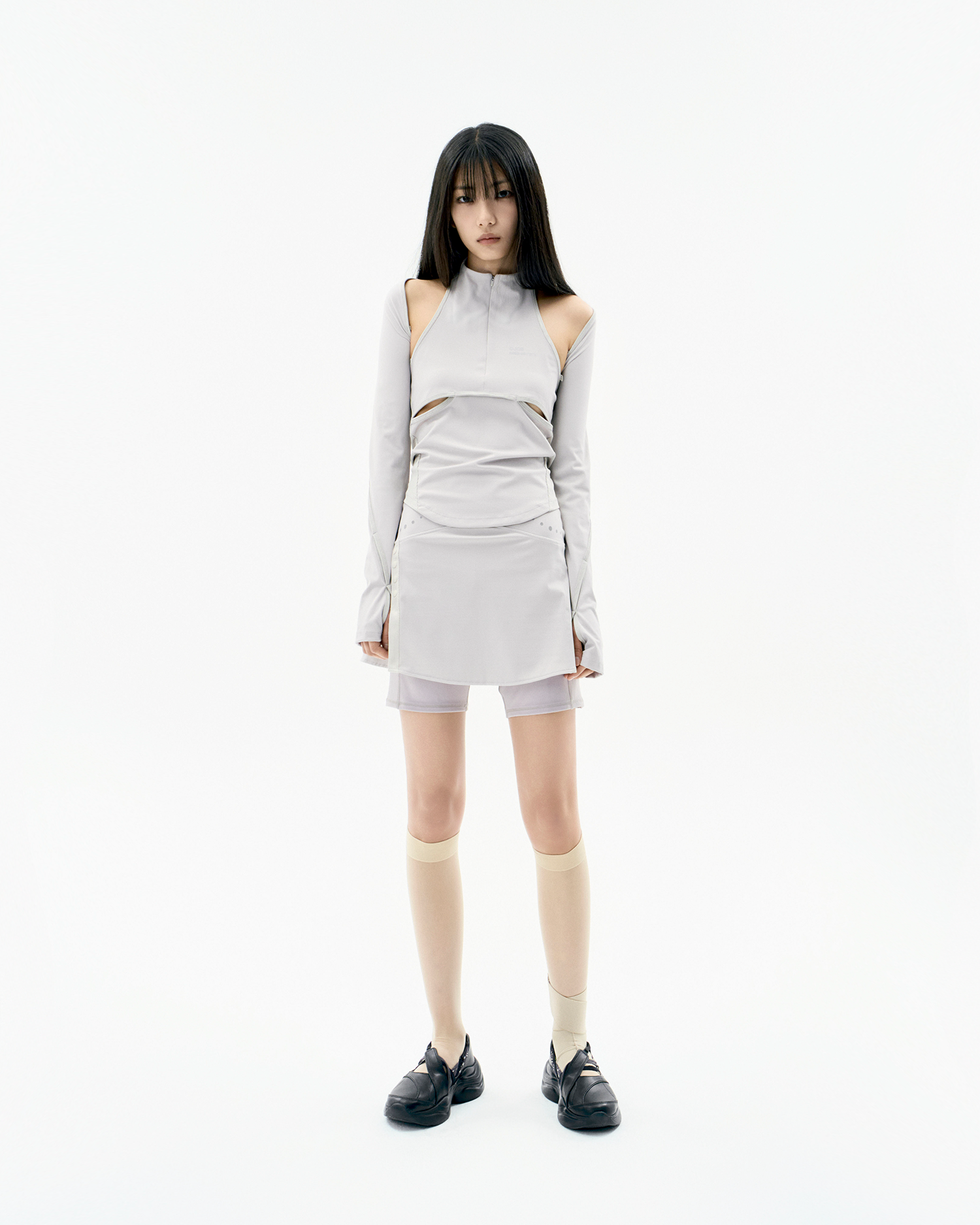 Button Slit Skirt Shorts Warm Grey – OJOS – London UK | YUGU