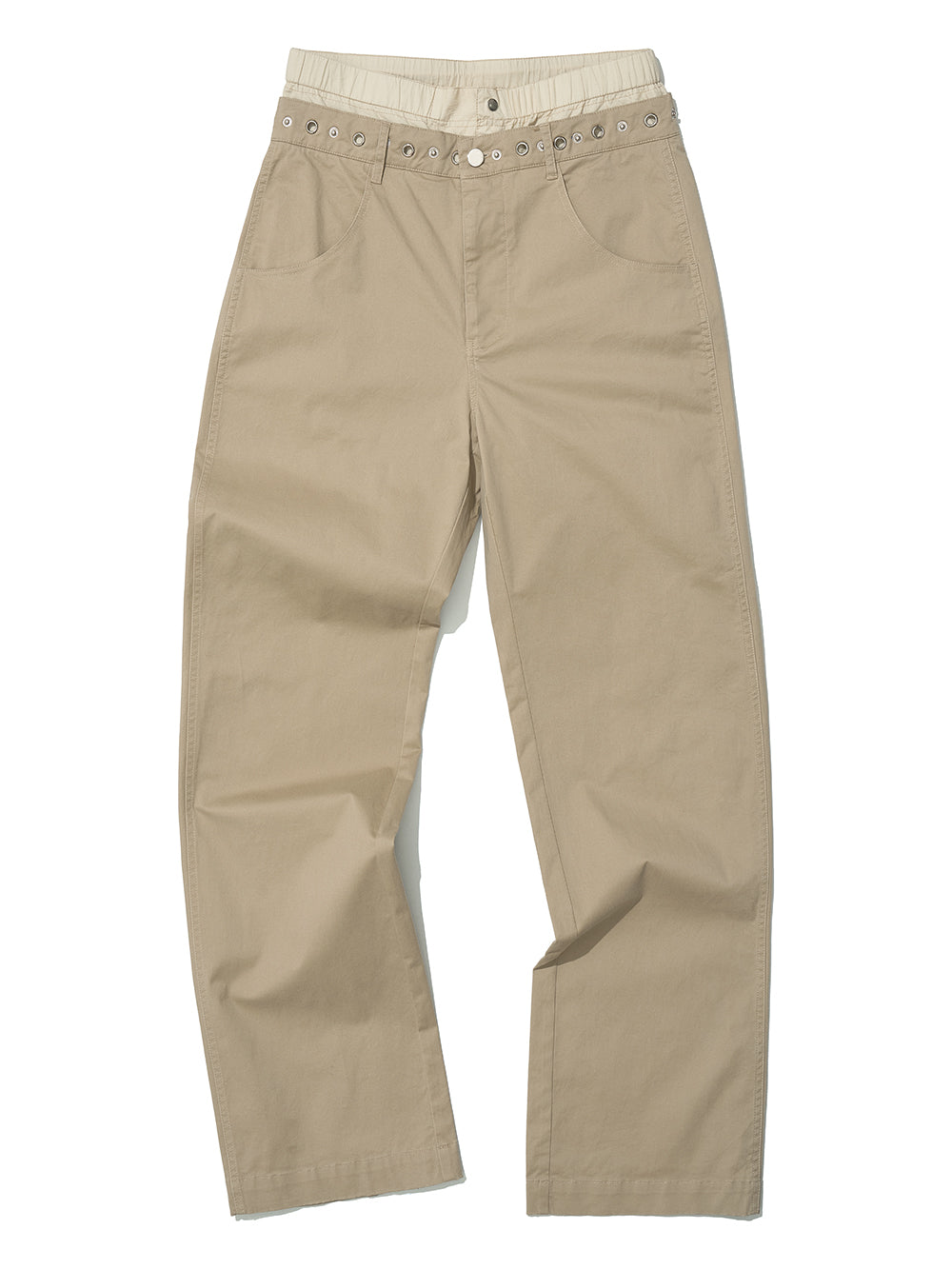Metal Pointed Double Waist Trousers Beige – PARTIMENTO WOMEN – London UK | YUGU