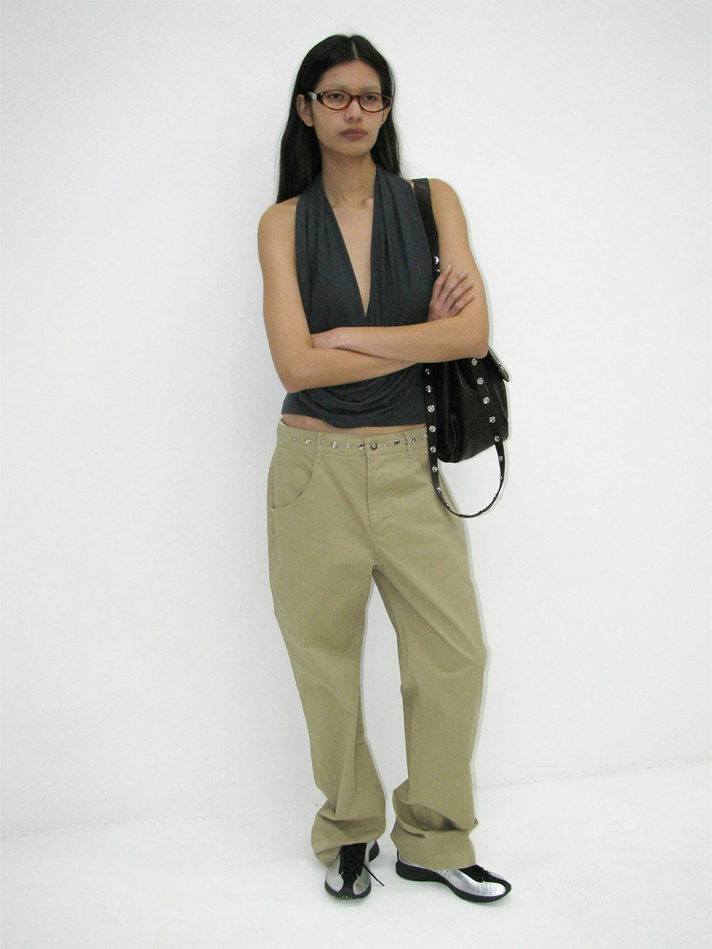 Metal Pointed Double Waist Trousers Beige – PARTIMENTO WOMEN – London UK | YUGU