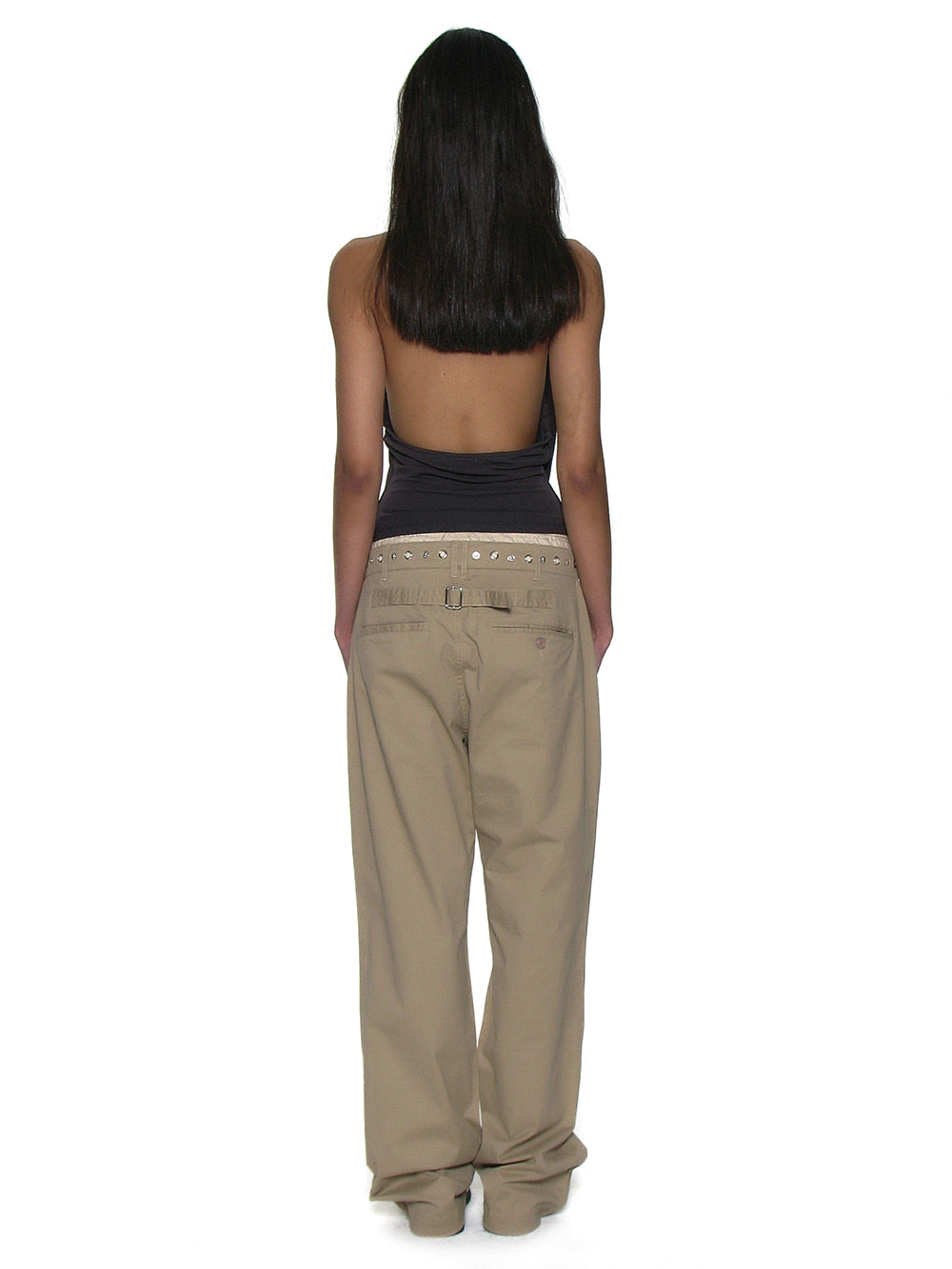 Metal Pointed Double Waist Trousers Beige – PARTIMENTO WOMEN – London UK | YUGU