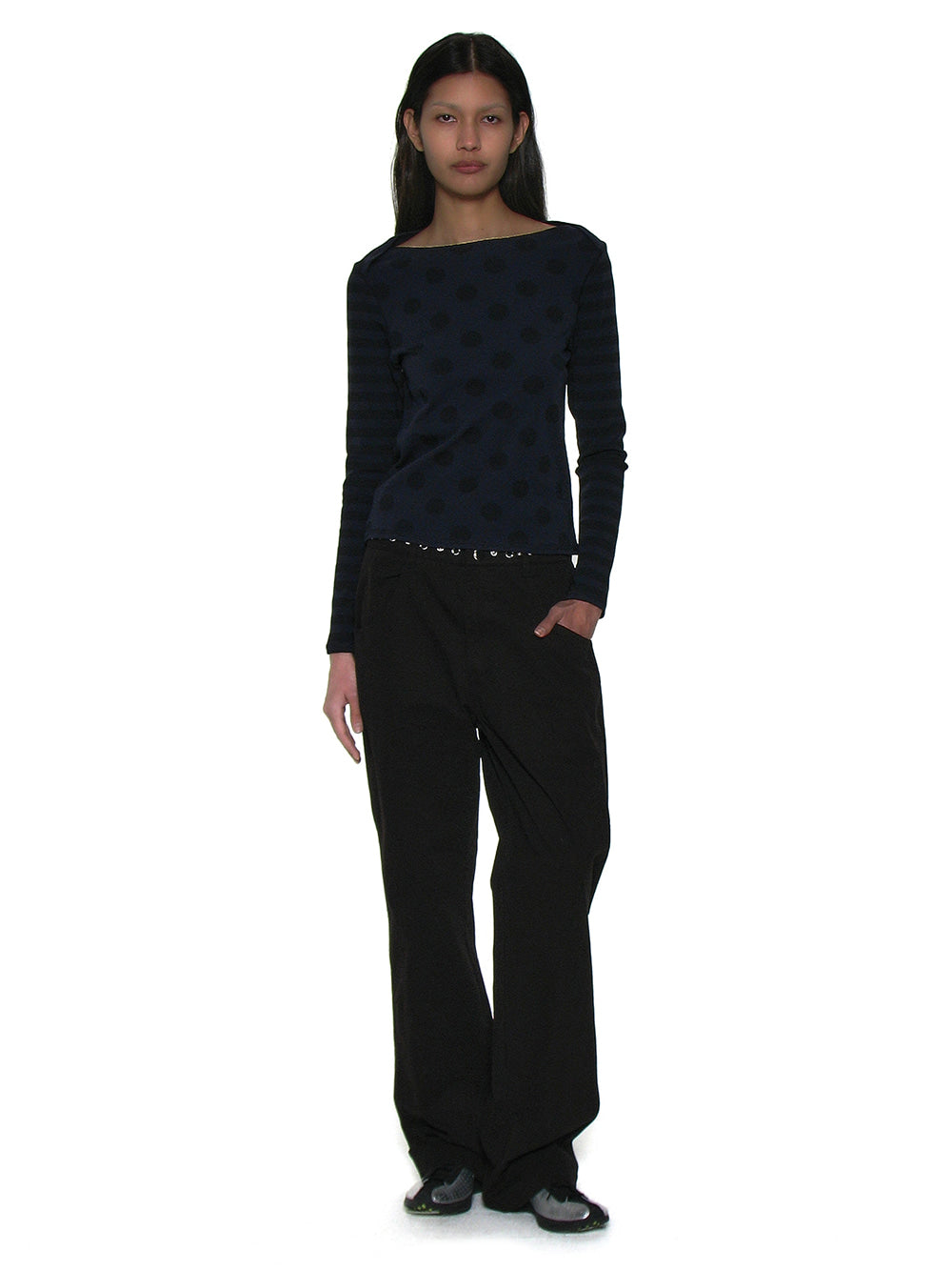 Dot Stripe Long Sleeve Navy – PARTIMENTO WOMEN – London UK | YUGU