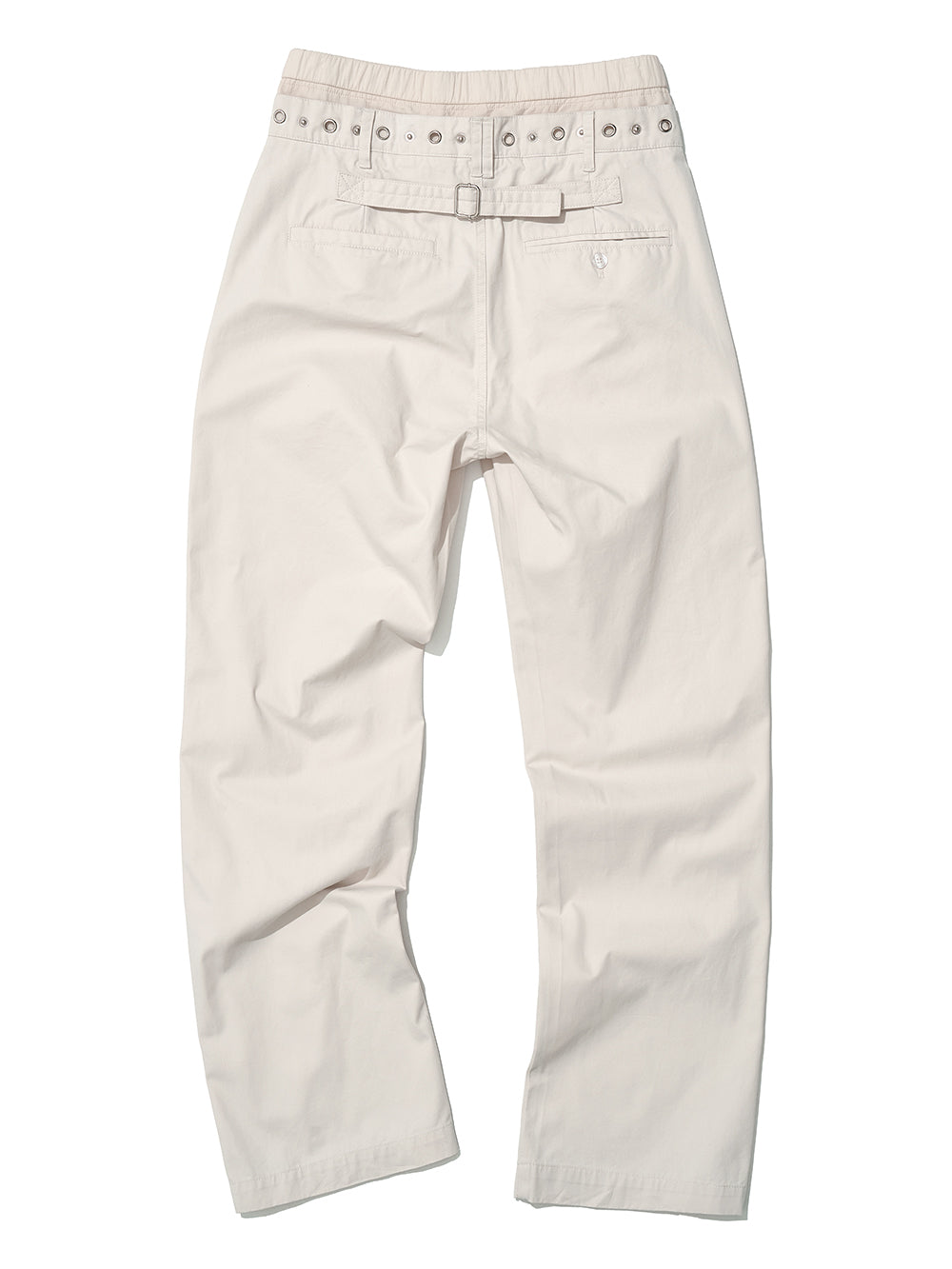 Metal Pointed Double Waist Trousers Ecru - PARTIMENTO WOMEN - now available in London at YUGU.