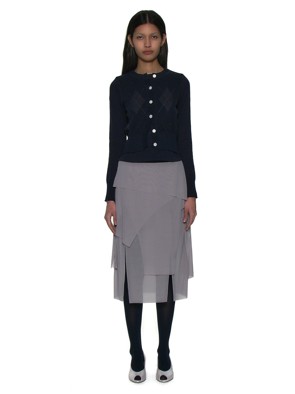 Layered Argyle Knit Navy – PARTIMENTO WOMEN – London UK | YUGU
