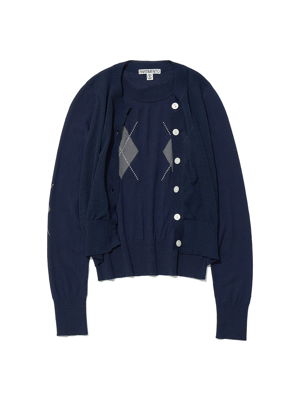 Layered Argyle Knit Navy – PARTIMENTO WOMEN – London UK | YUGU