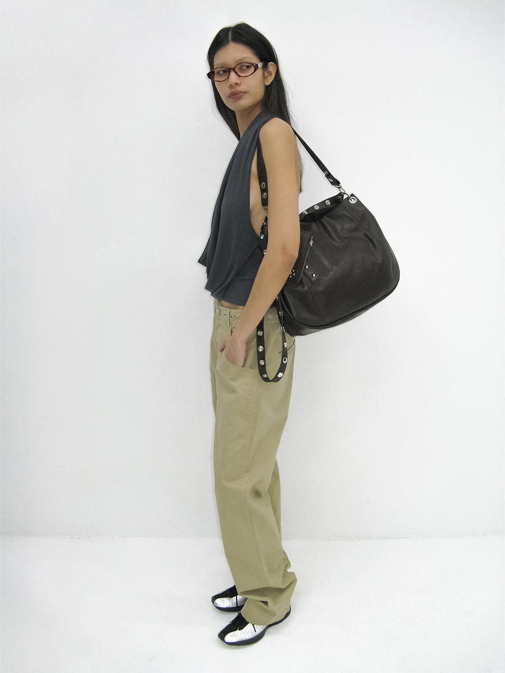 Metal Pointed Double Waist Trousers Beige – PARTIMENTO WOMEN – London UK | YUGU