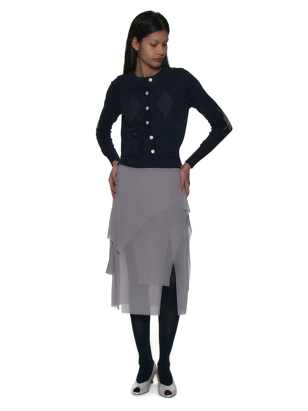 Layered Argyle Knit Navy – PARTIMENTO WOMEN – London UK | YUGU