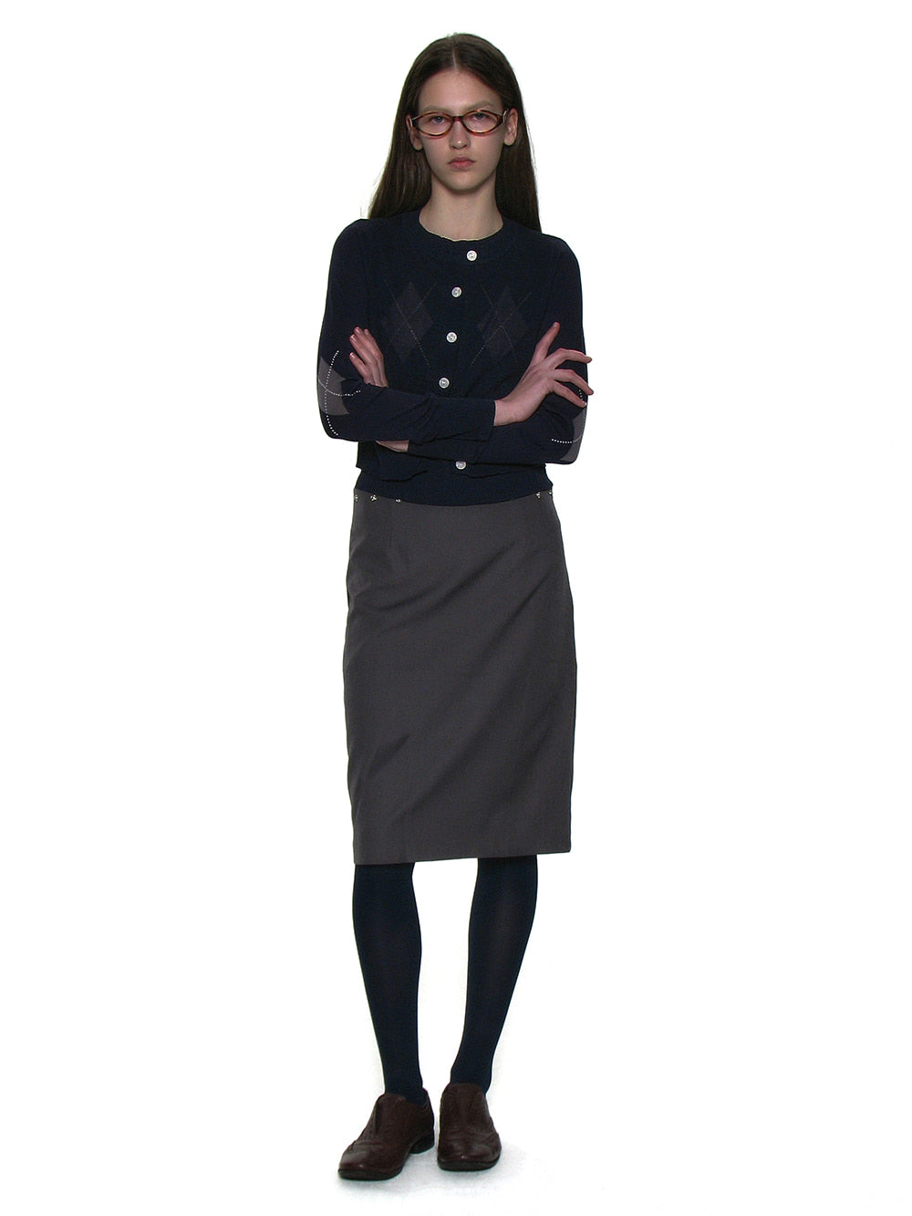 Layered Argyle Knit Navy – PARTIMENTO WOMEN – London UK | YUGU