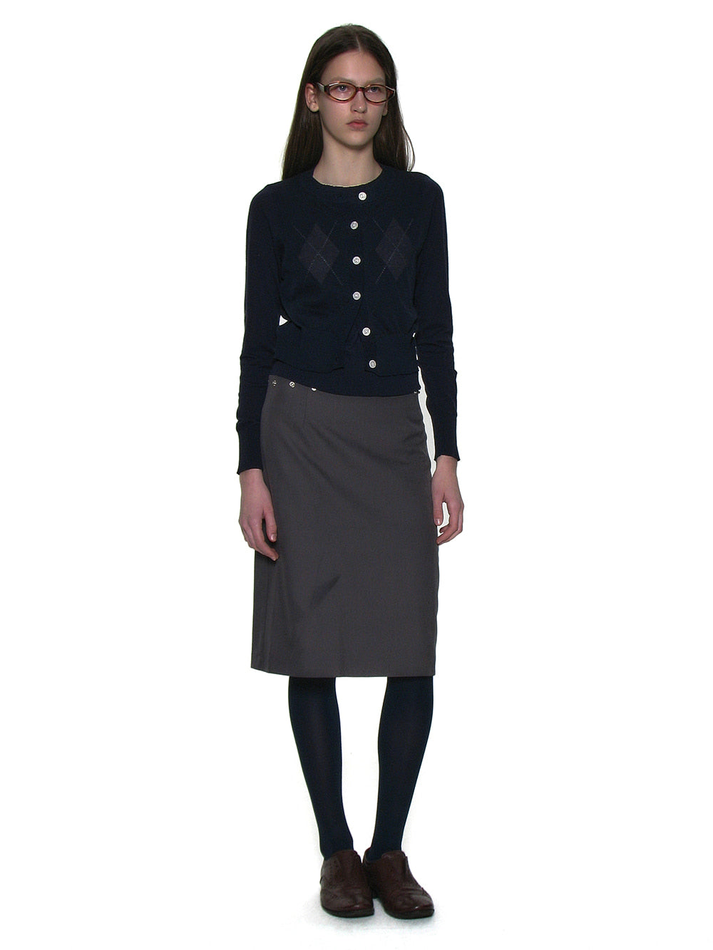 Layered Argyle Knit Navy – PARTIMENTO WOMEN – London UK | YUGU