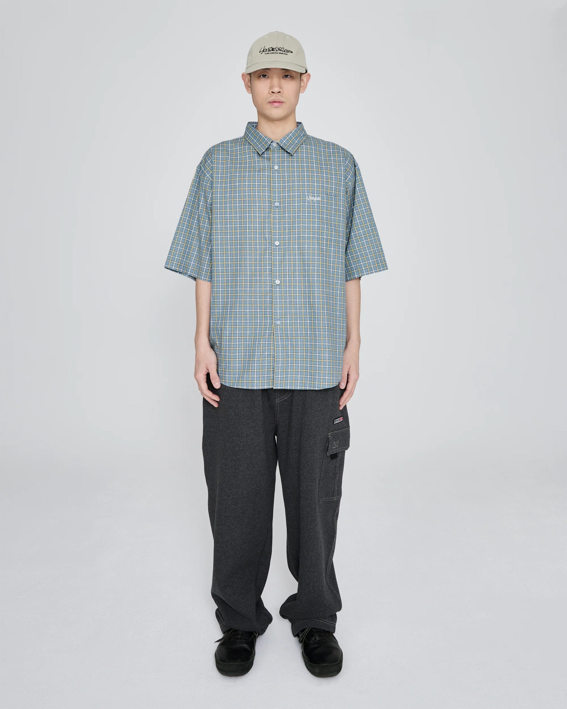 SN-Logo Short Sleeve Check Shirt Light Blue – YES EYE SEE – London UK | YUGU
