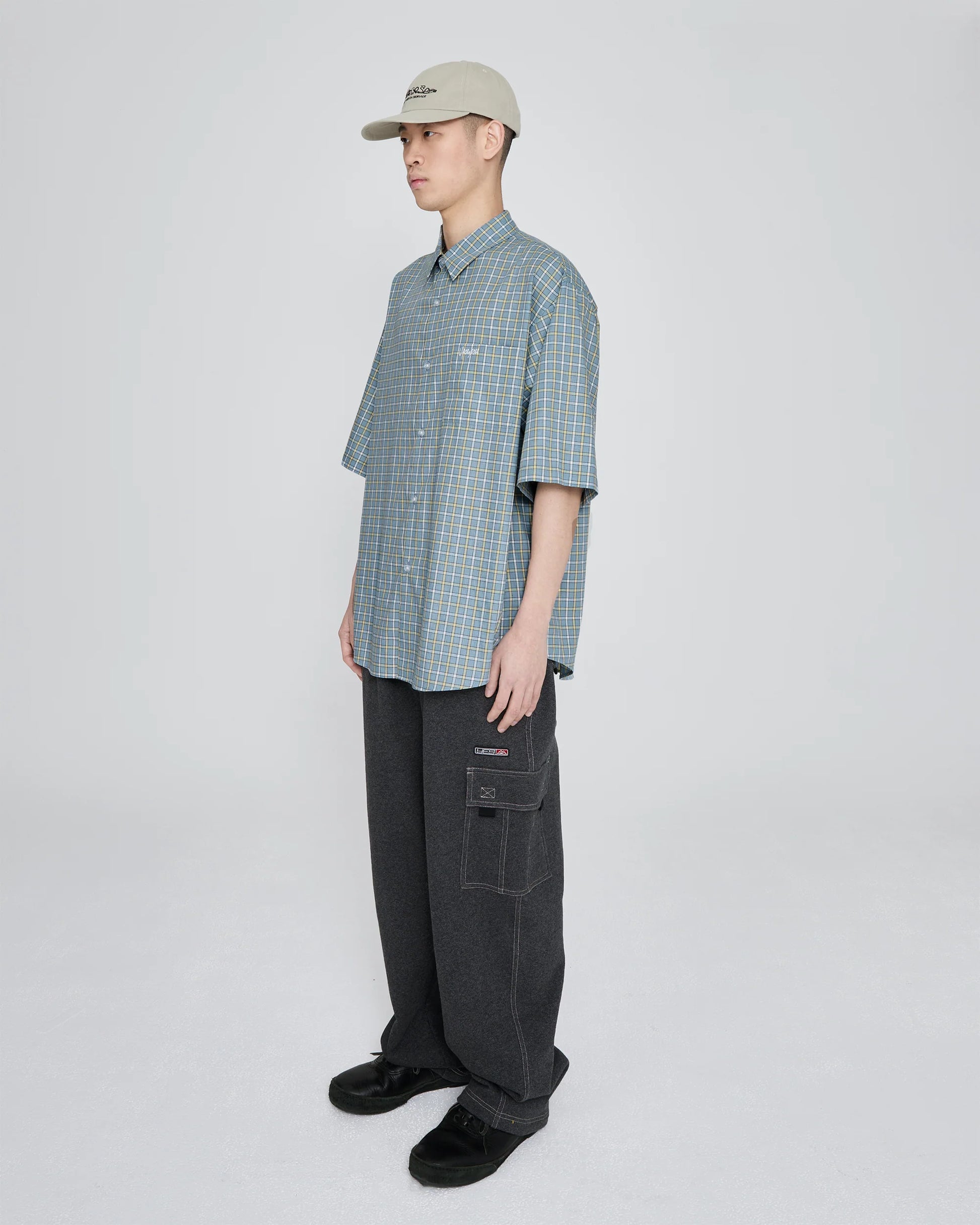 SN-Logo Short Sleeve Check Shirt Light Blue – YES EYE SEE – London UK | YUGU