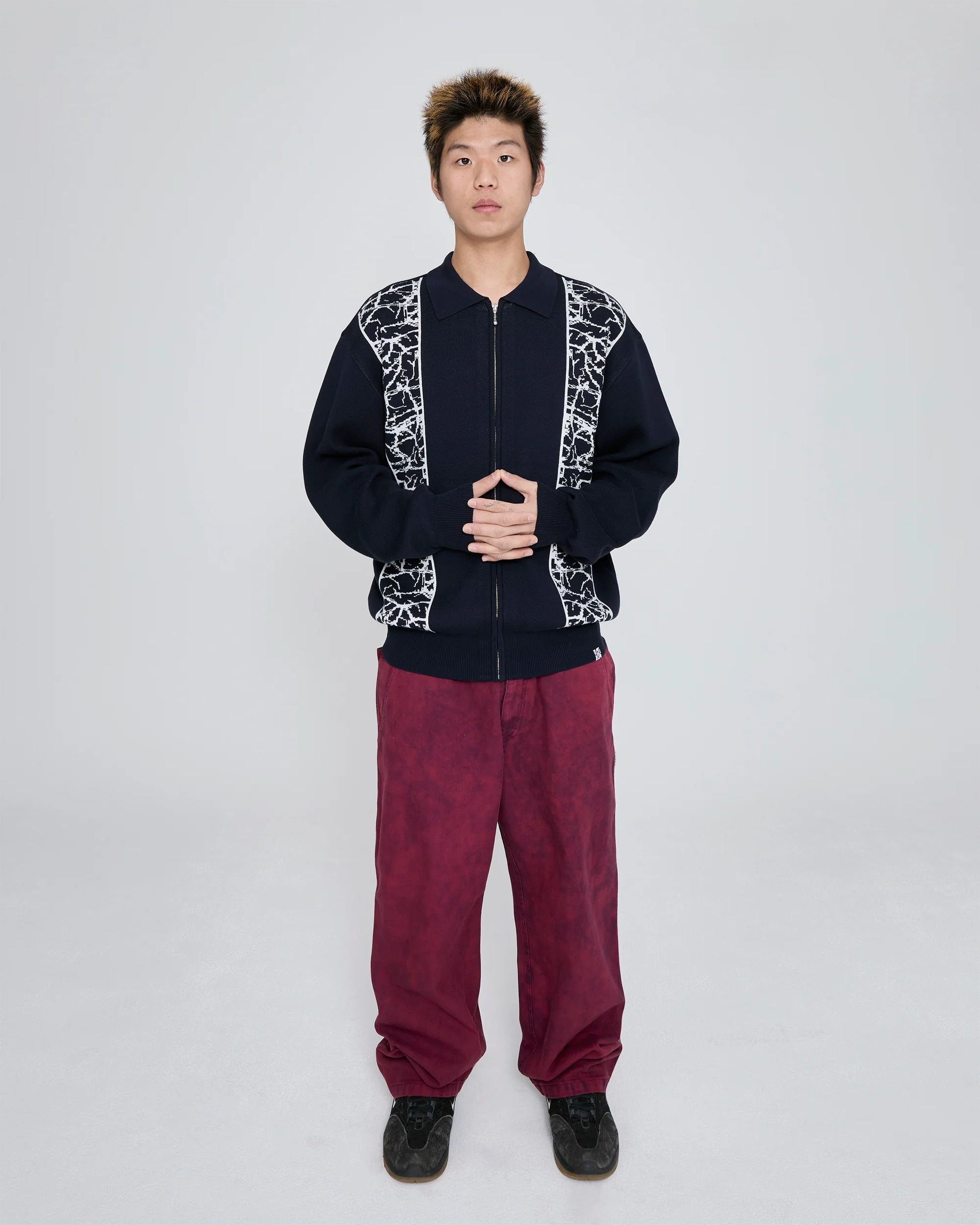 Knit Zip Up Polo Cardigan Navy – YES EYE SEE – London UK | YUGU