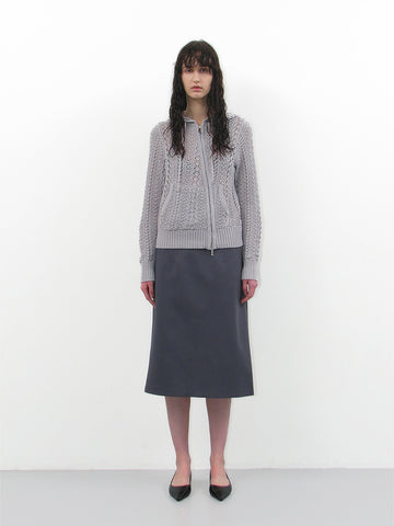 Openwork Asymmetric Zip Up Hoodie Knit Grey – PARTIMENTO WOMEN – London UK | YUGU