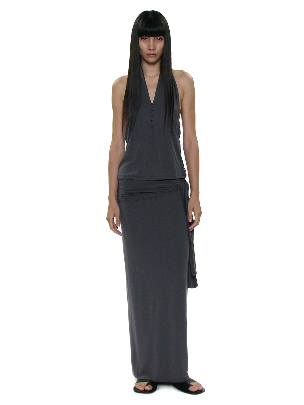 PWC Button-Up Jersey Halter Neck Top Charcoal – PARTIMENTO WOMEN – London UK | YUGU