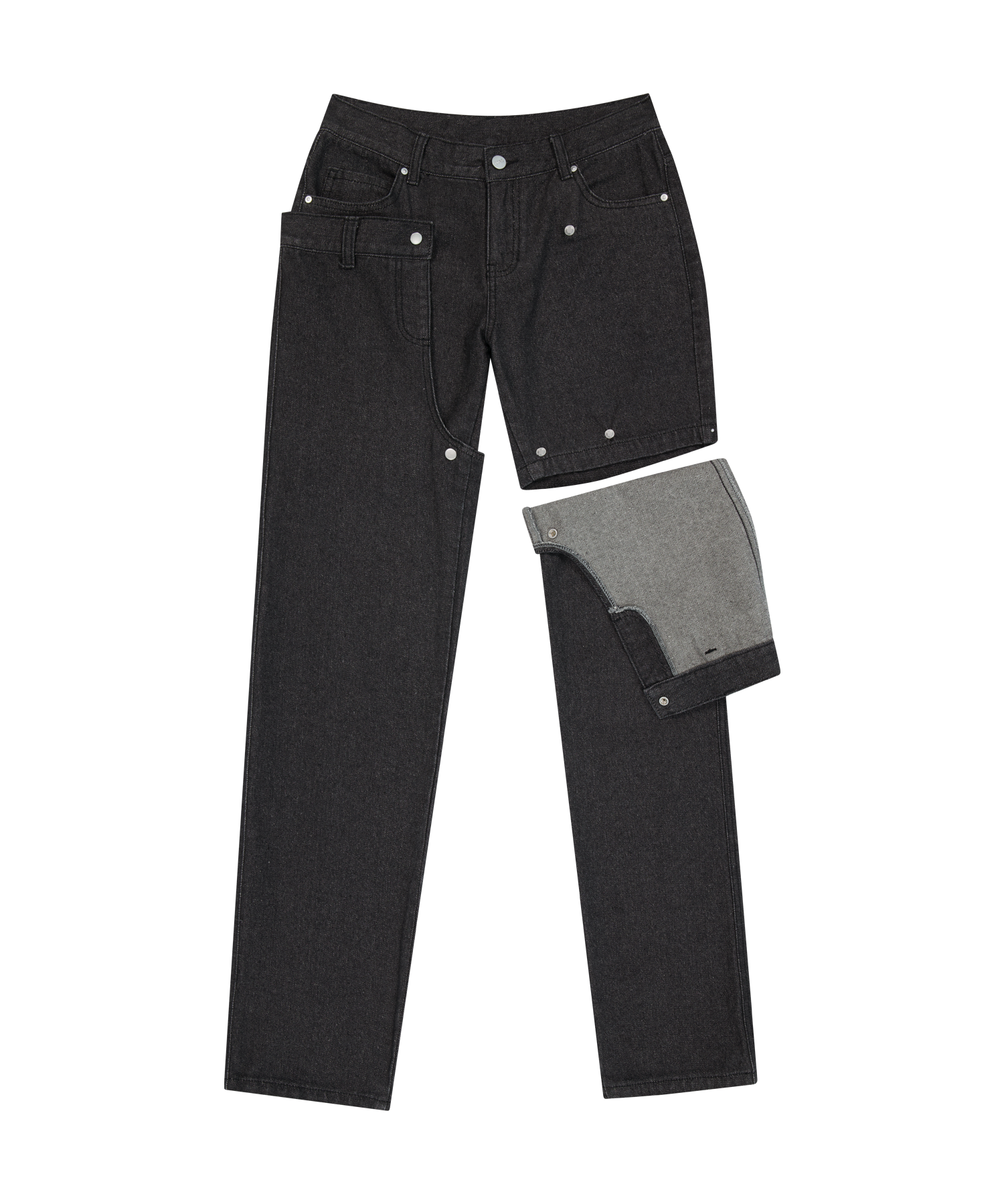 Detachable Button Denim Black – OJOS – London UK | YUGU