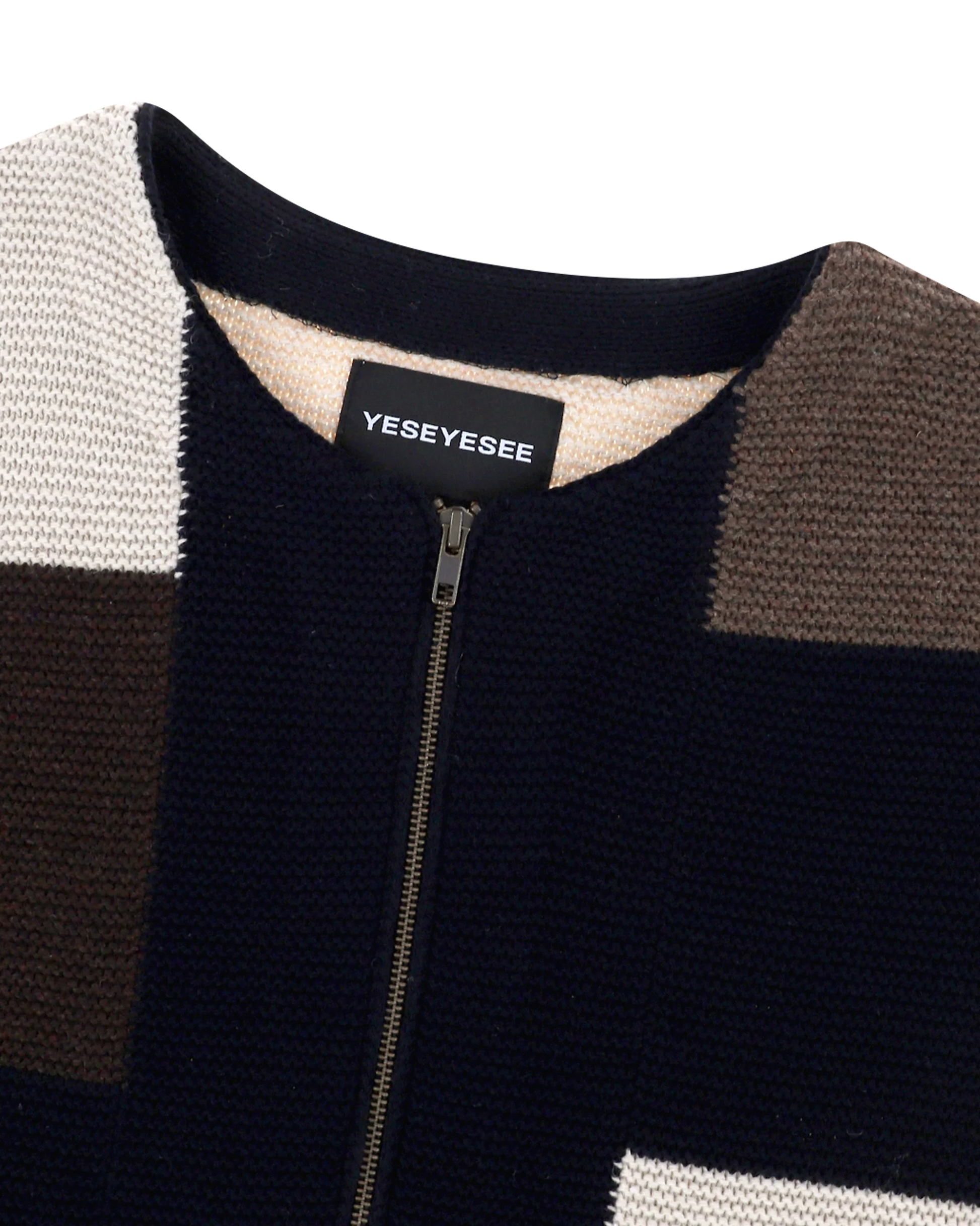 Colour Block Crochet Knit Zip Up – YES EYE SEE – London UK | YUGU