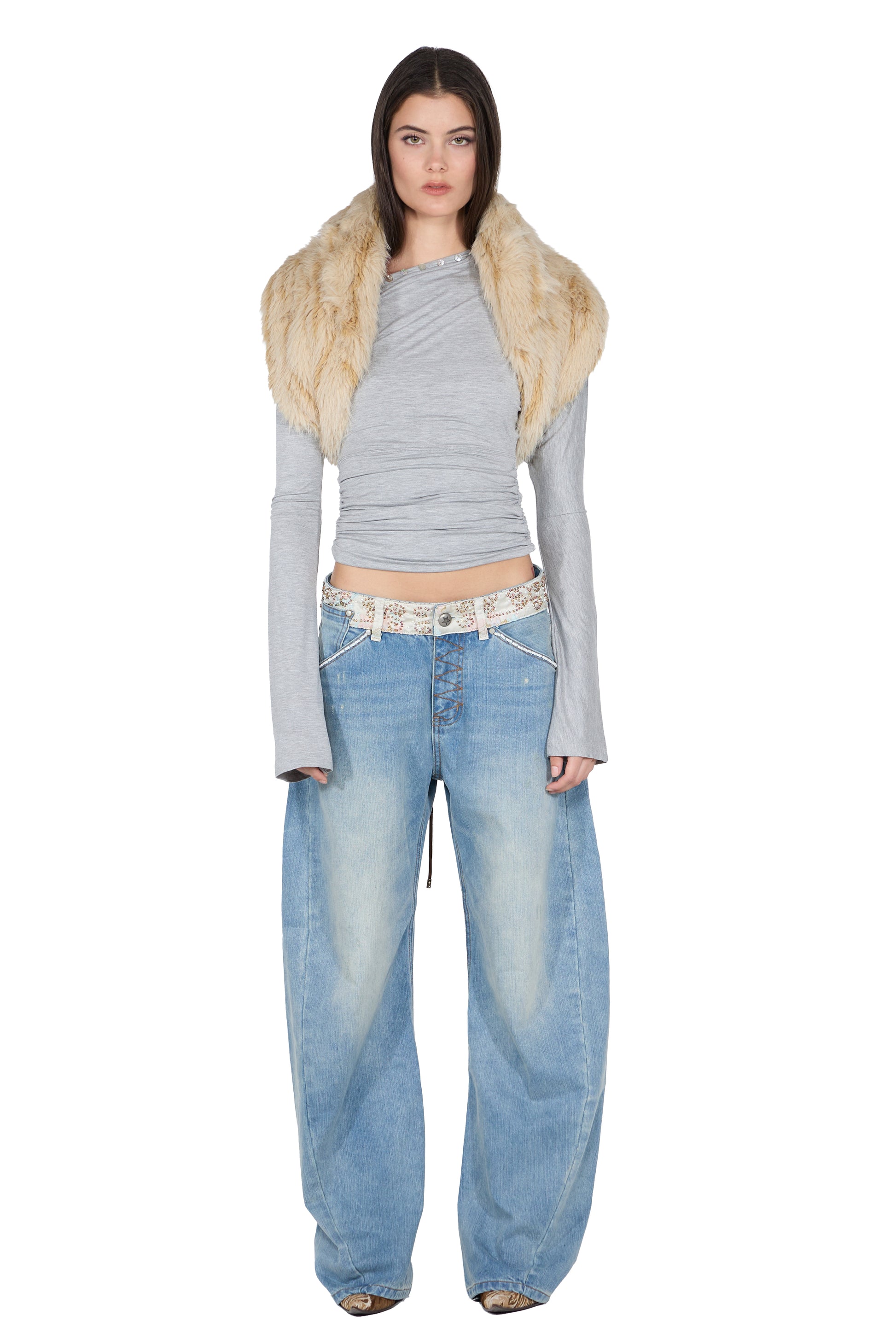 Beaded Waist Denim Pants – SCULPTOR – London UK | YUGU