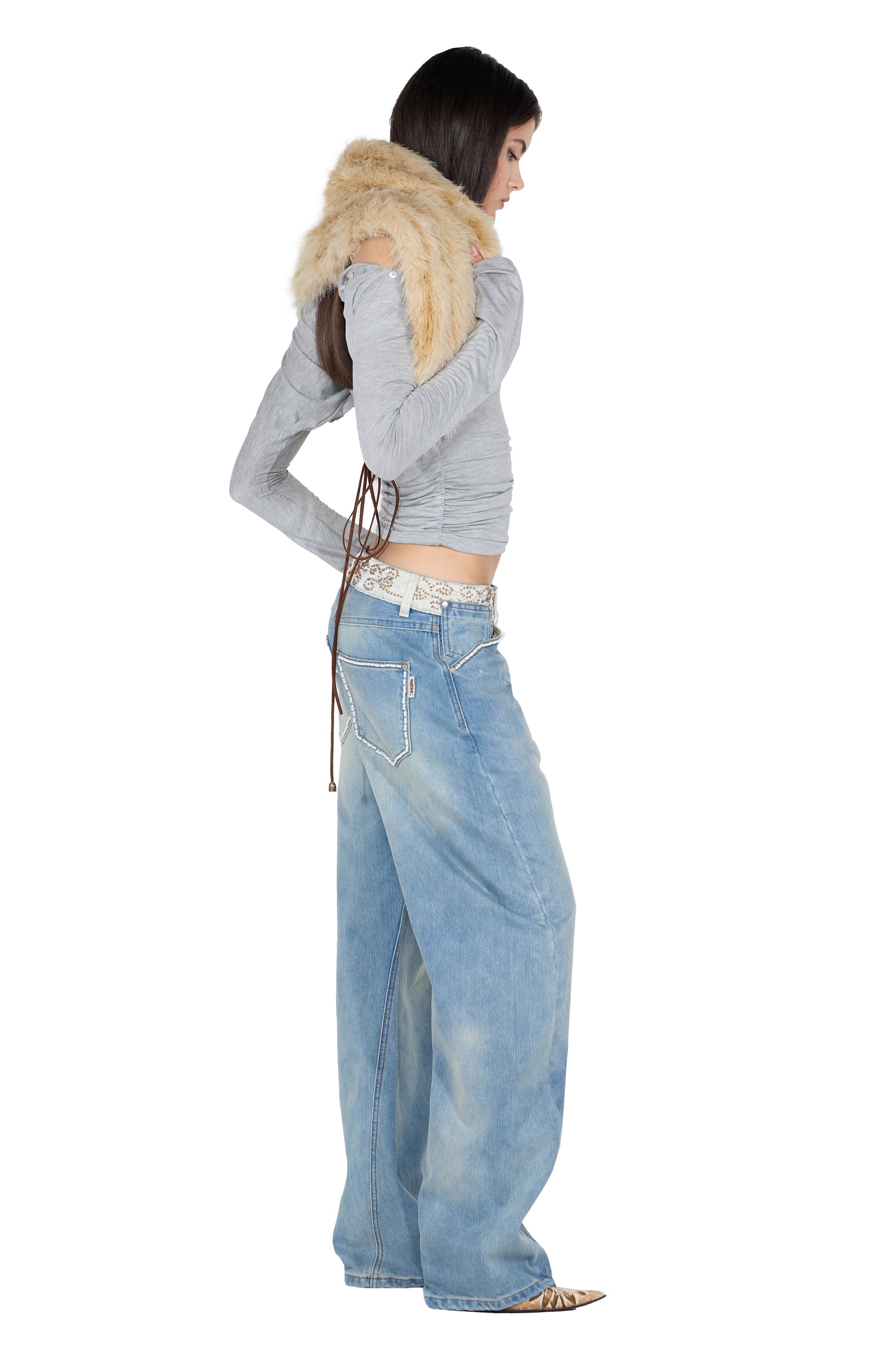 Beaded Waist Denim Pants – SCULPTOR – London UK | YUGU
