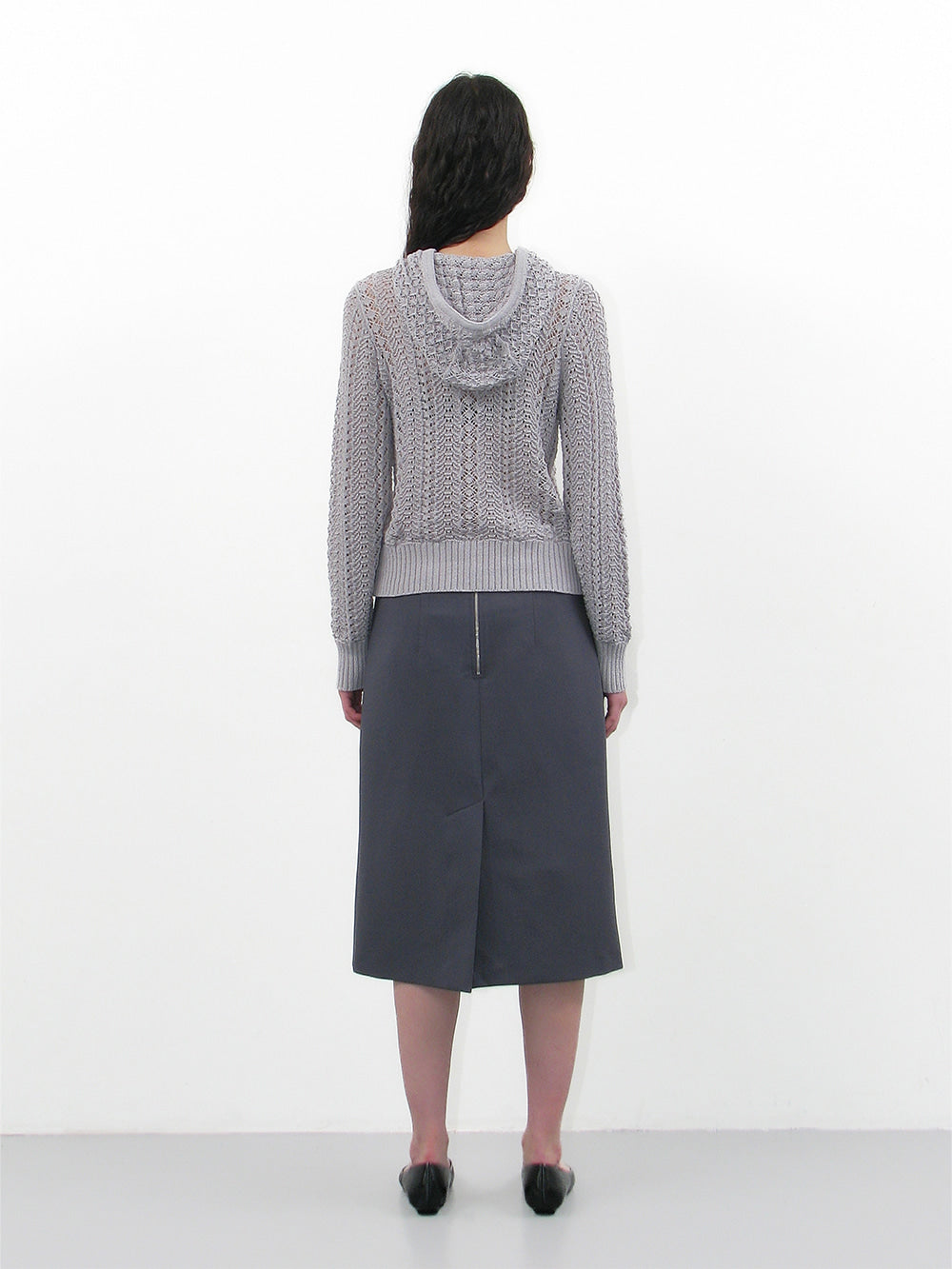 Openwork Asymmetric Zip Up Hoodie Knit Grey – PARTIMENTO WOMEN – London UK | YUGU