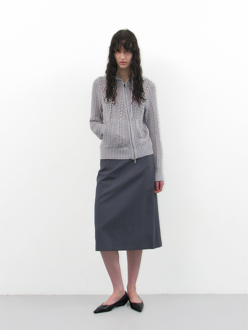 Openwork Asymmetric Zip Up Hoodie Knit Grey – PARTIMENTO WOMEN – London UK | YUGU