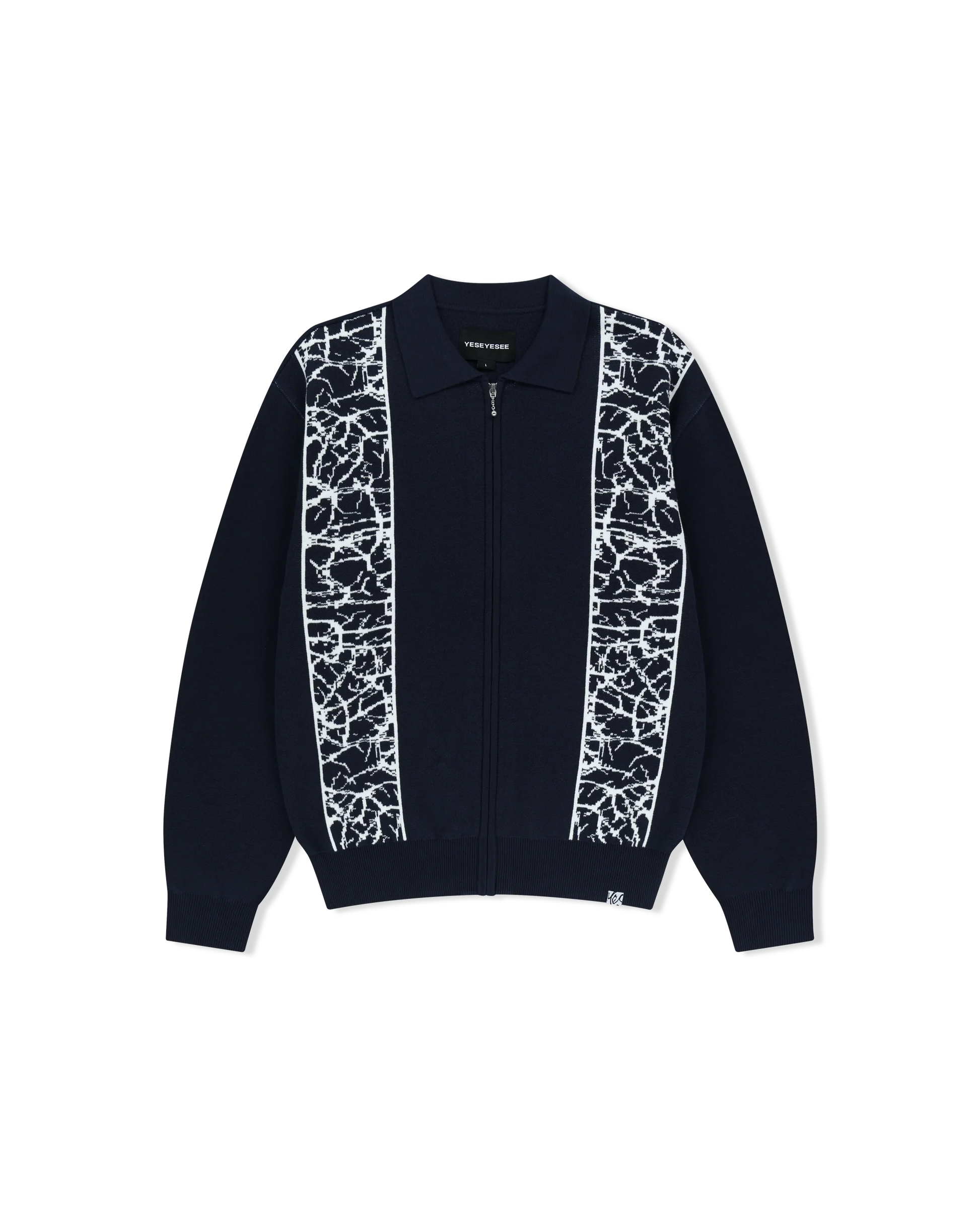 Knit Zip Up Polo Cardigan Navy – YES EYE SEE – London UK | YUGU