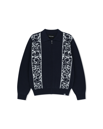 Knit Zip Up Polo Cardigan Navy – YES EYE SEE – London UK | YUGU