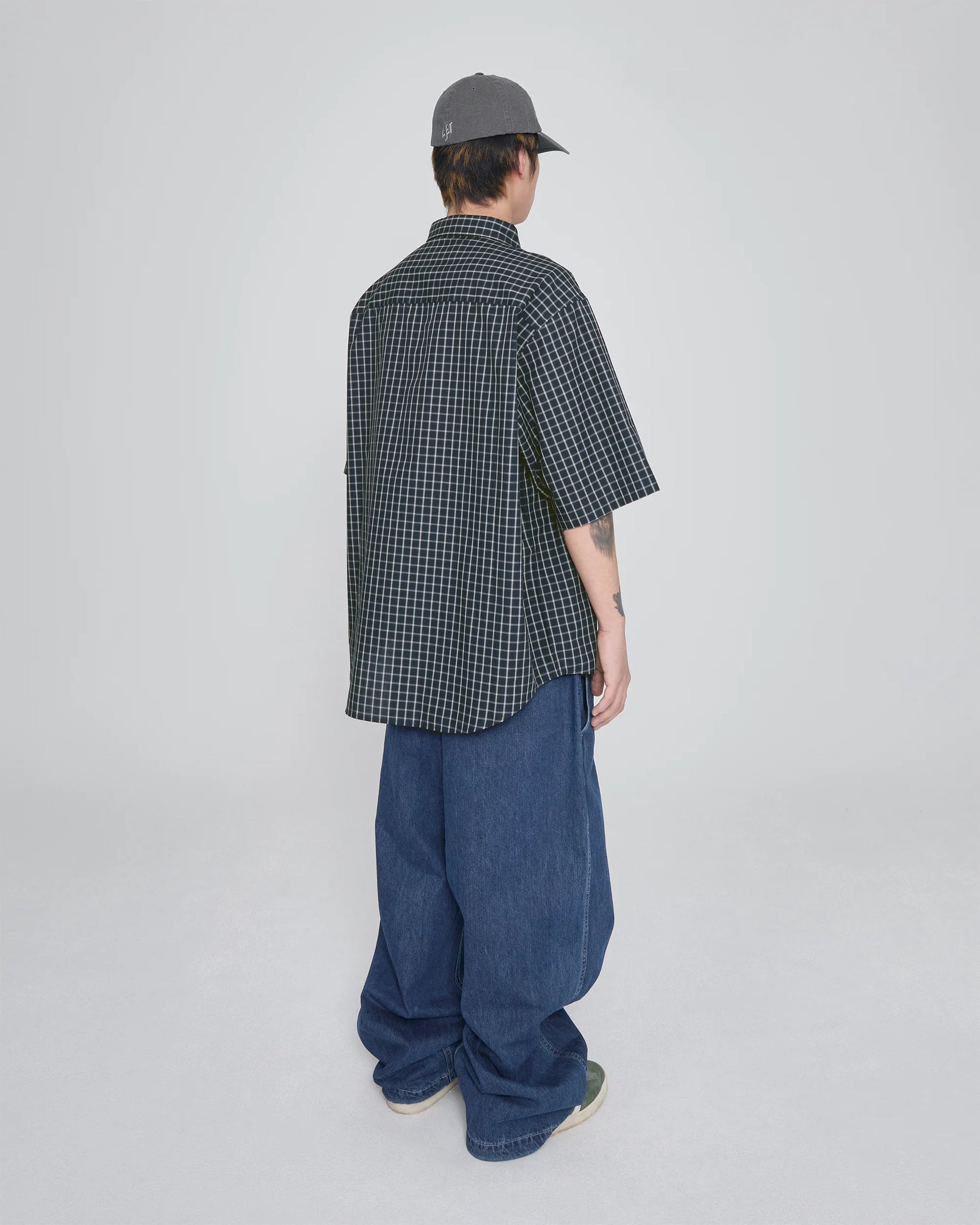 SN-Logo Short Sleeve Check Shirt Navy – YES EYE SEE – London UK | YUGU