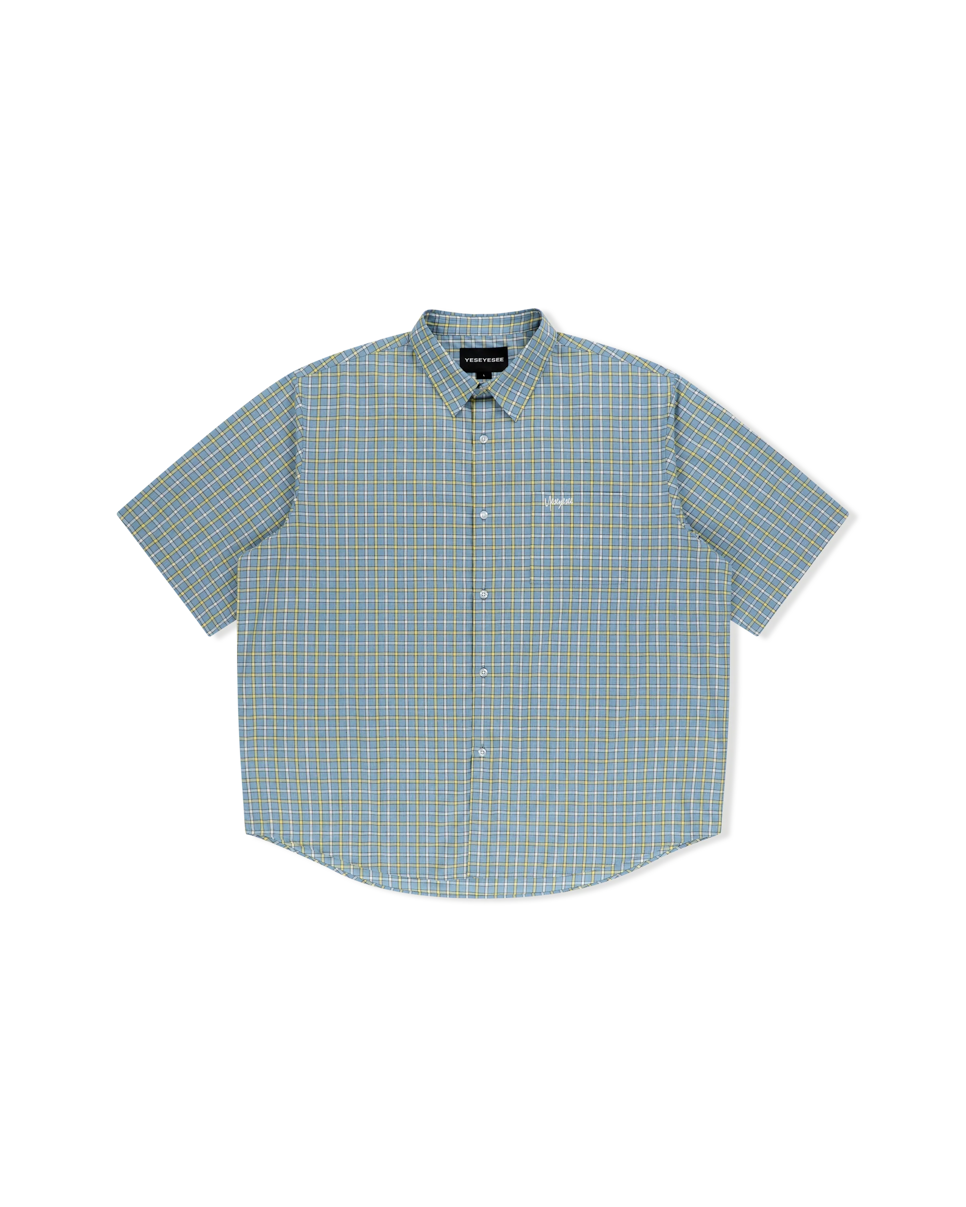 SN-Logo Short Sleeve Check Shirt Light Blue – YES EYE SEE – London UK | YUGU