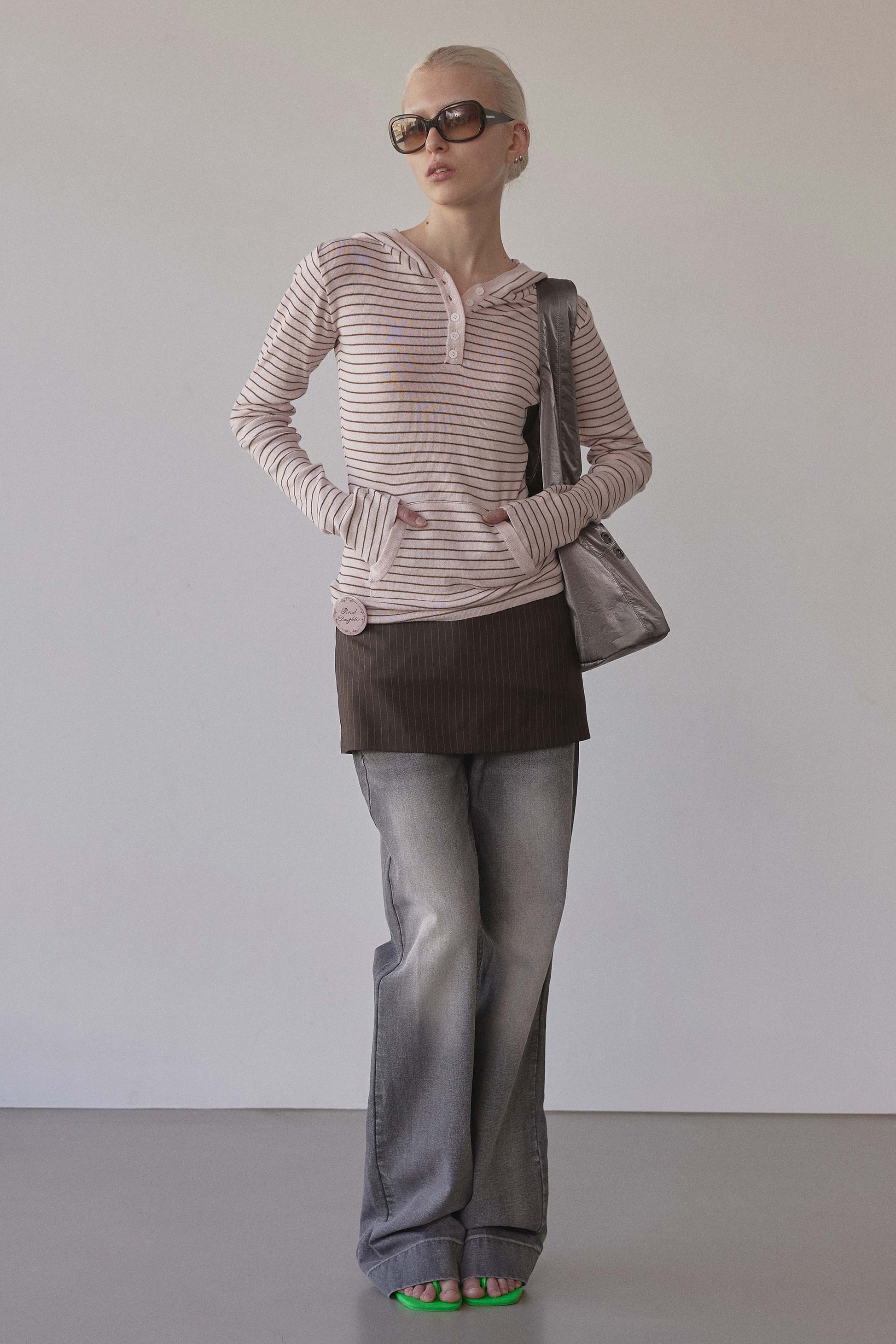 Knitted Stripe Hoodie Pink – SCULPTOR – London UK | YUGU