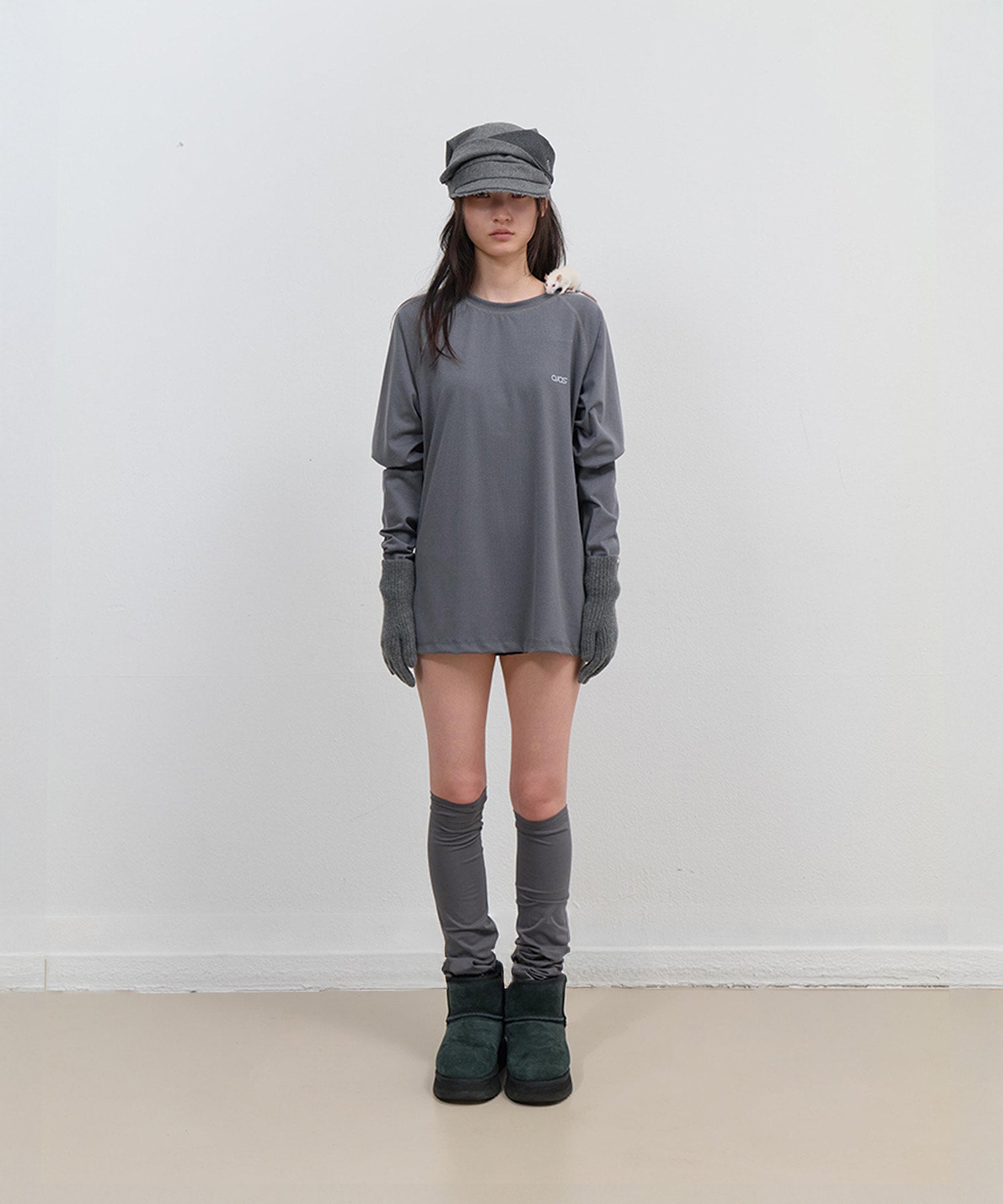 Scarf Veil Wool Cap Gray – OJOS – London UK | YUGU