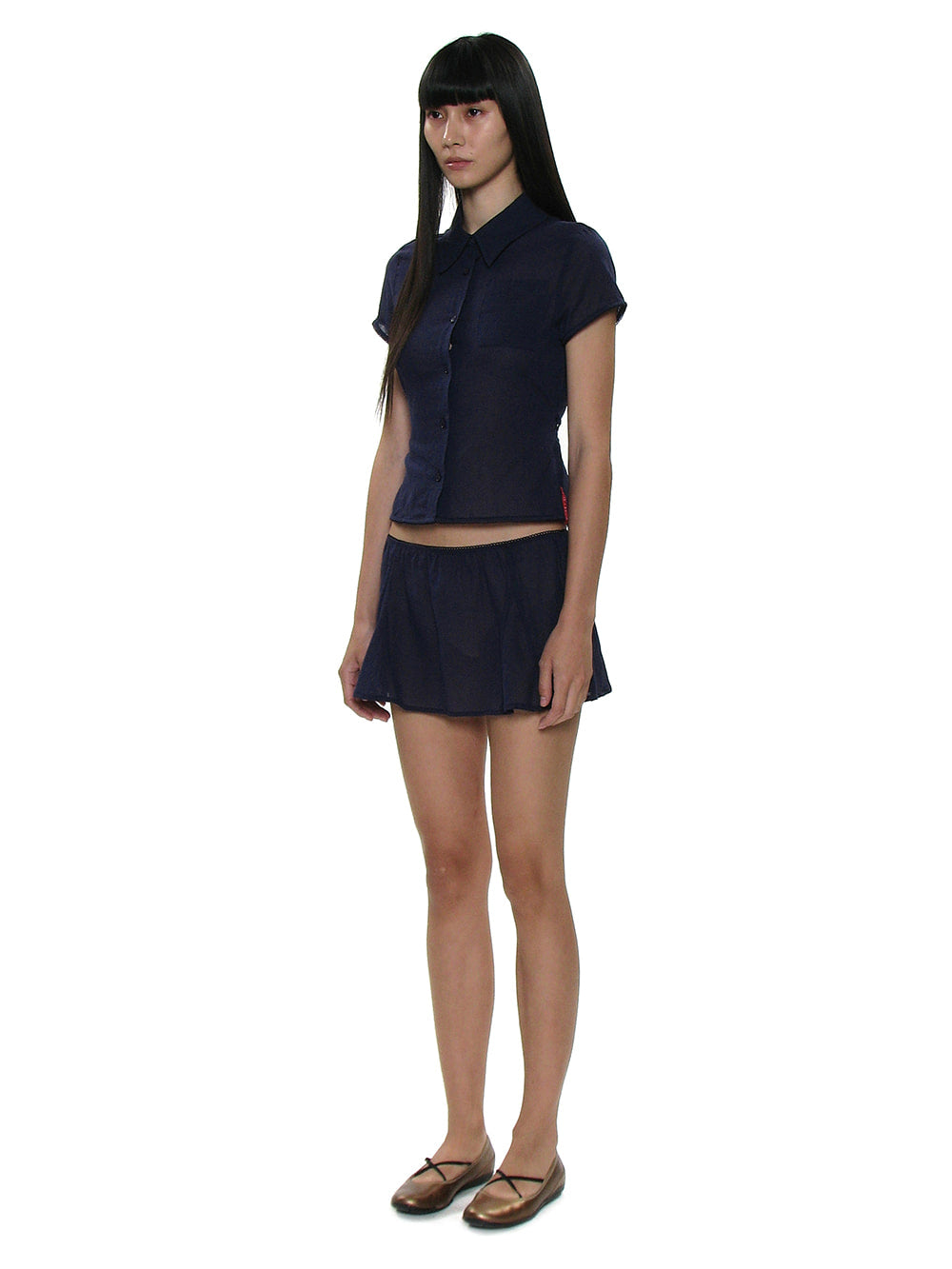 PWC Cotton Lace Trim Half Sleeve Shirt Navy – PARTIMENTO WOMEN – London UK | YUGU