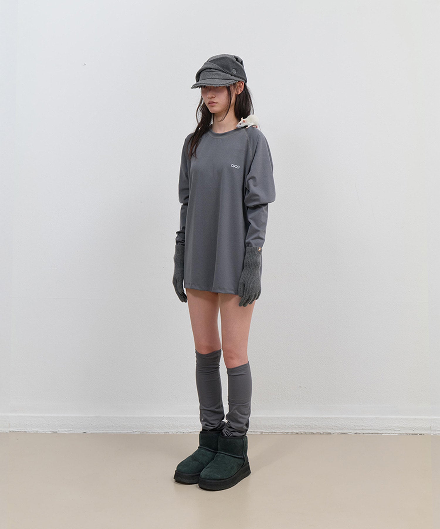 Scarf Veil Wool Cap Gray – OJOS – London UK | YUGU