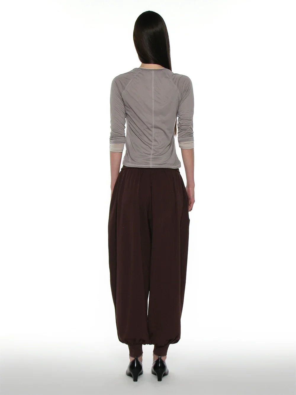 Sheer Raglan 3/4 Sleeve Top [Grey] – PARTIMENTO WOMEN – London UK | YUGU