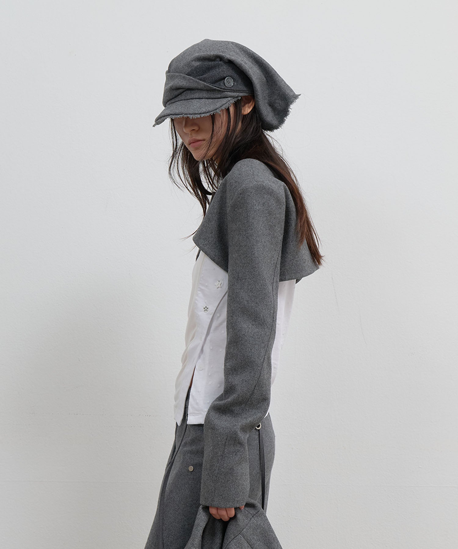 Scarf Veil Wool Cap Gray – OJOS – London UK | YUGU