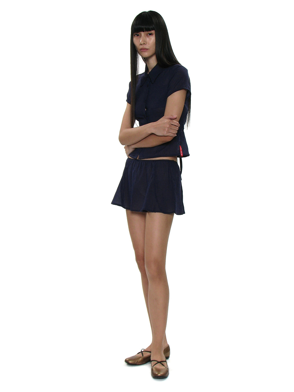 PWC Cotton Lace Trim Half Sleeve Shirt Navy – PARTIMENTO WOMEN – London UK | YUGU