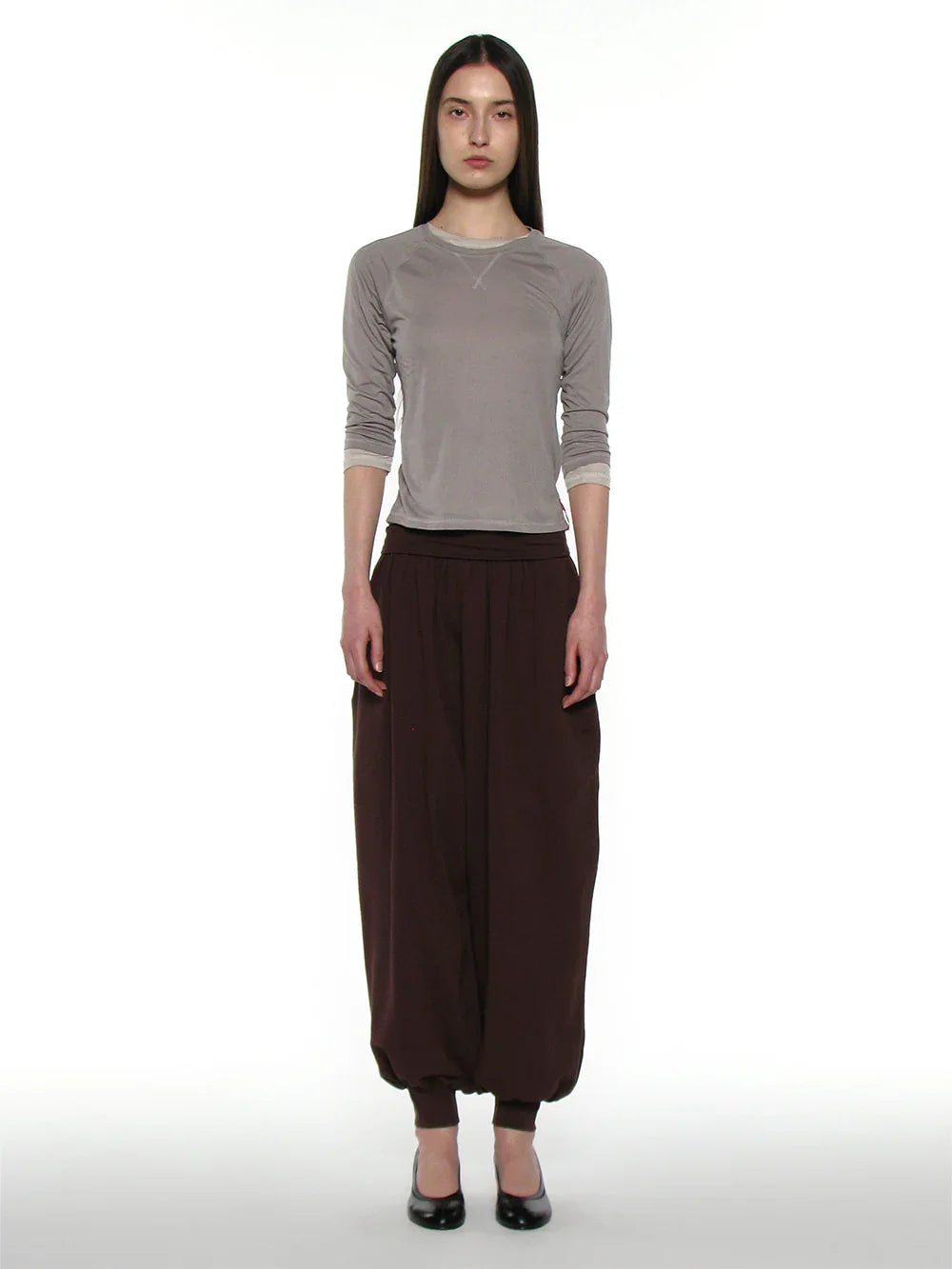 Sheer Raglan 3/4 Sleeve Top [Grey] – PARTIMENTO WOMEN – London UK | YUGU