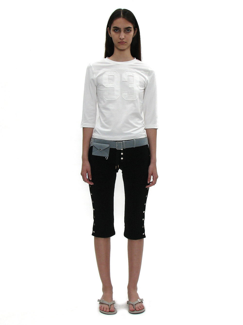 R93 Applique Three - Quarter Sleeve Tee White – PARTIMENTO WOMEN – London UK | YUGU