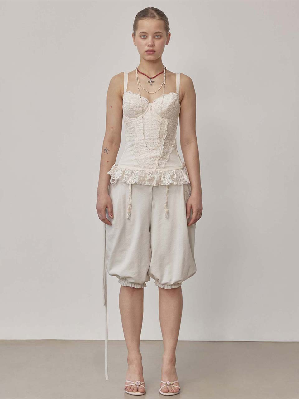 Pumpkin Half Sweatpants Dirty White - SCULPTOR - now available in London at YUGU.