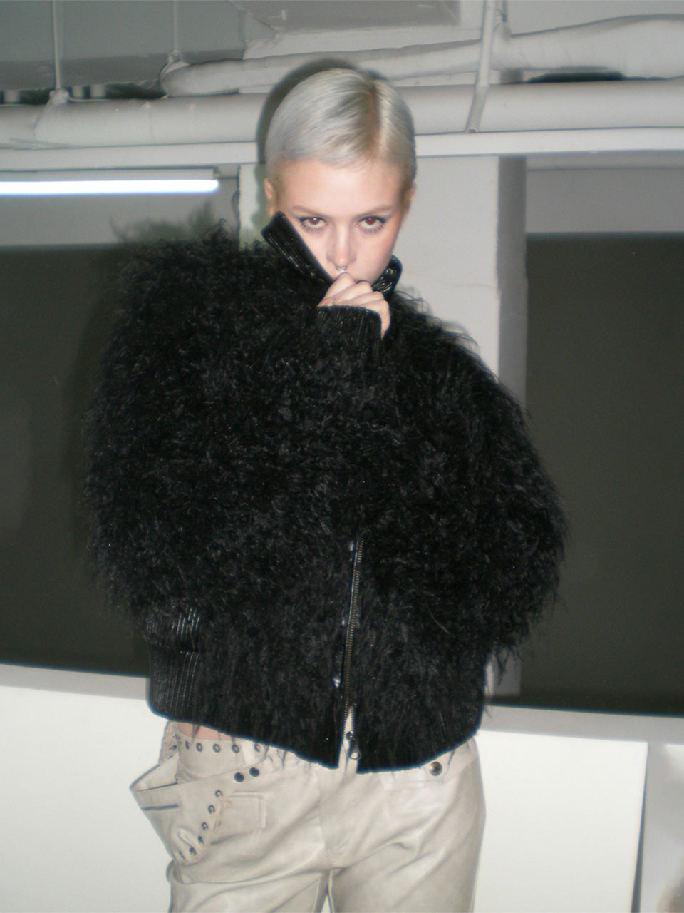 Faux Mongolian Shearling Jacket – SCULPTOR – London UK | YUGU