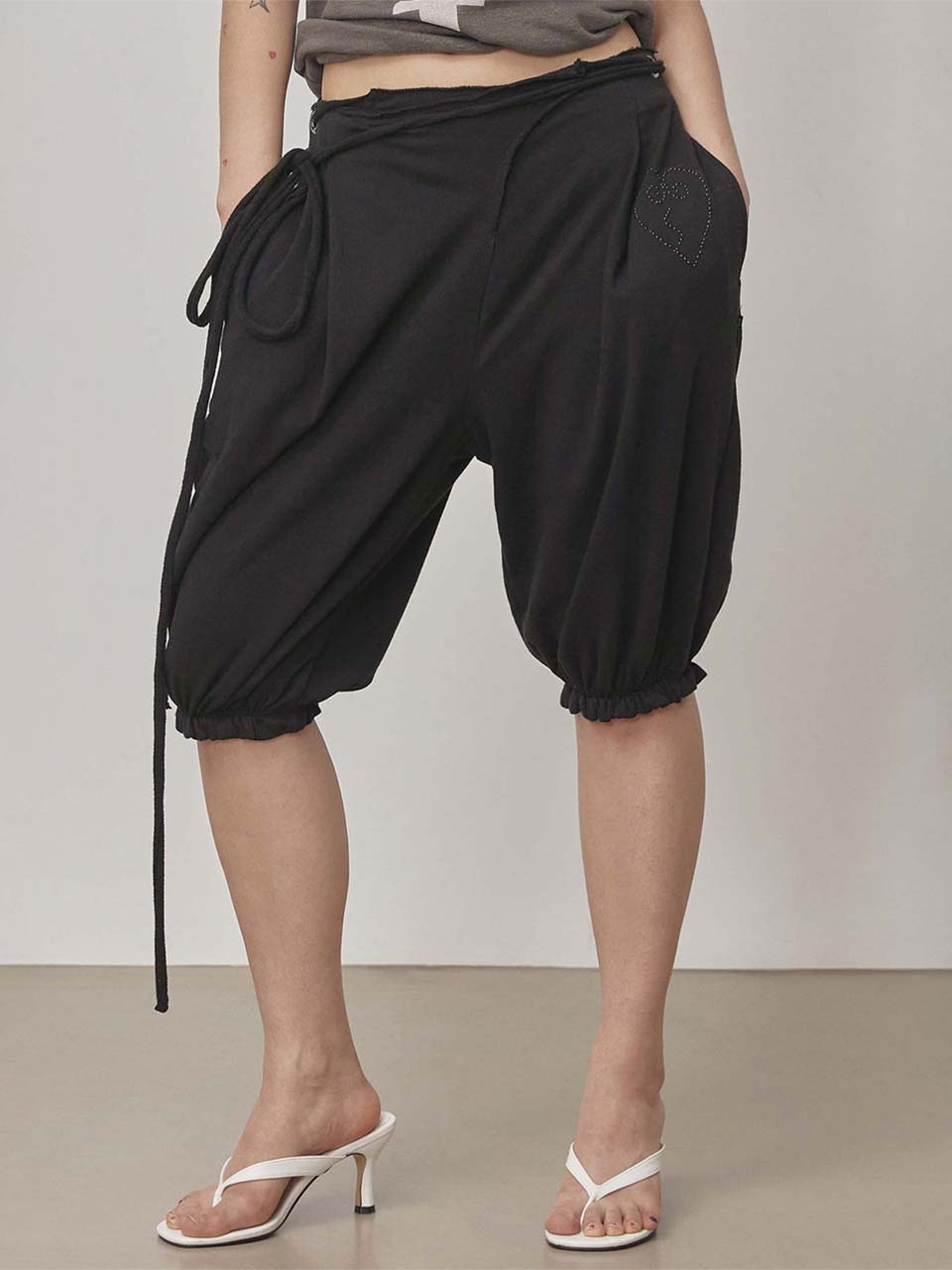 Pumpkin Half Sweatpants Black - SCULPTOR - now available in London at YUGU.