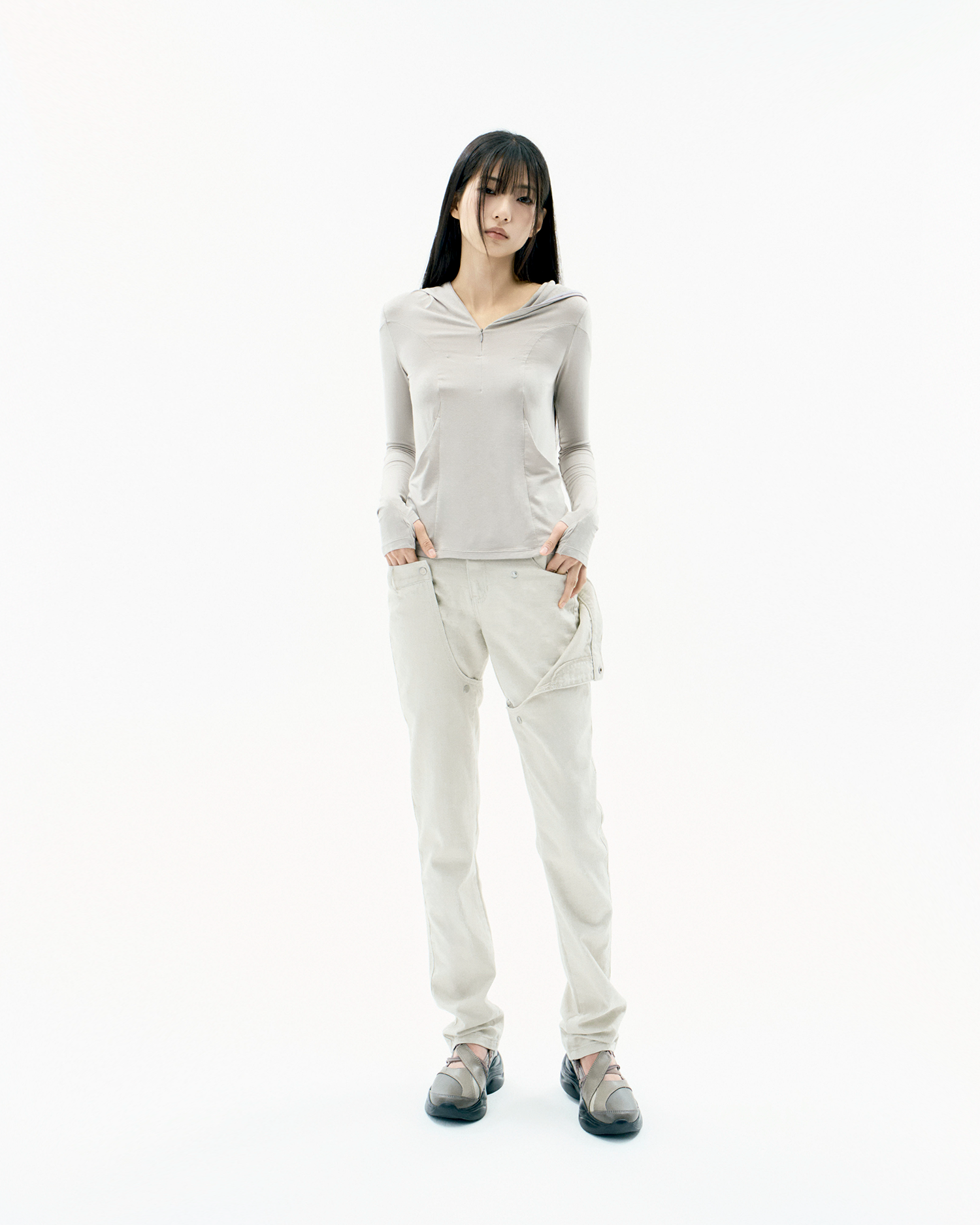 Half Full Zip Hoodie Warm Grey – OJOS – London UK | YUGU
